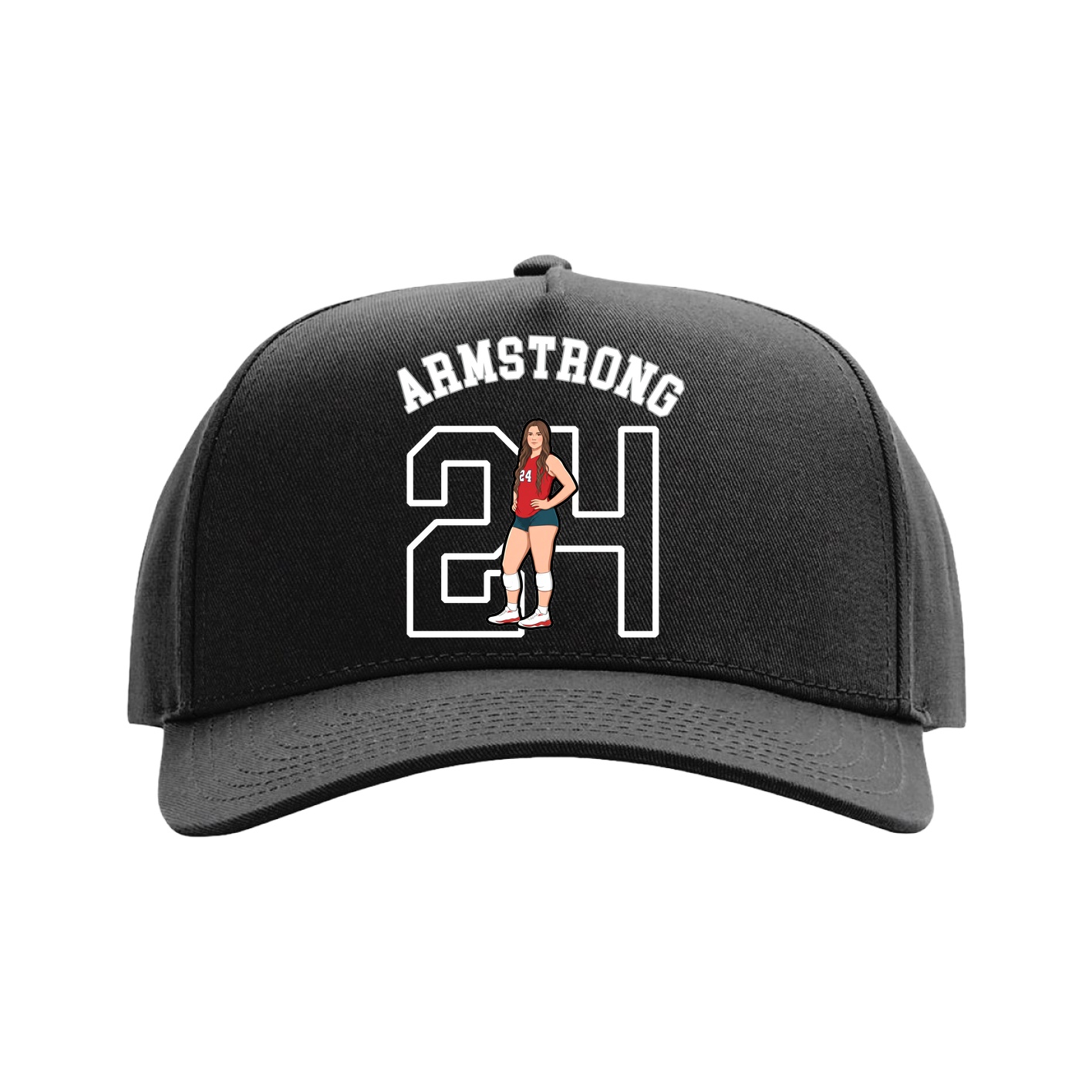 Full Fabric Five-Panel Champ Cap — Shirsey Arch in Black
