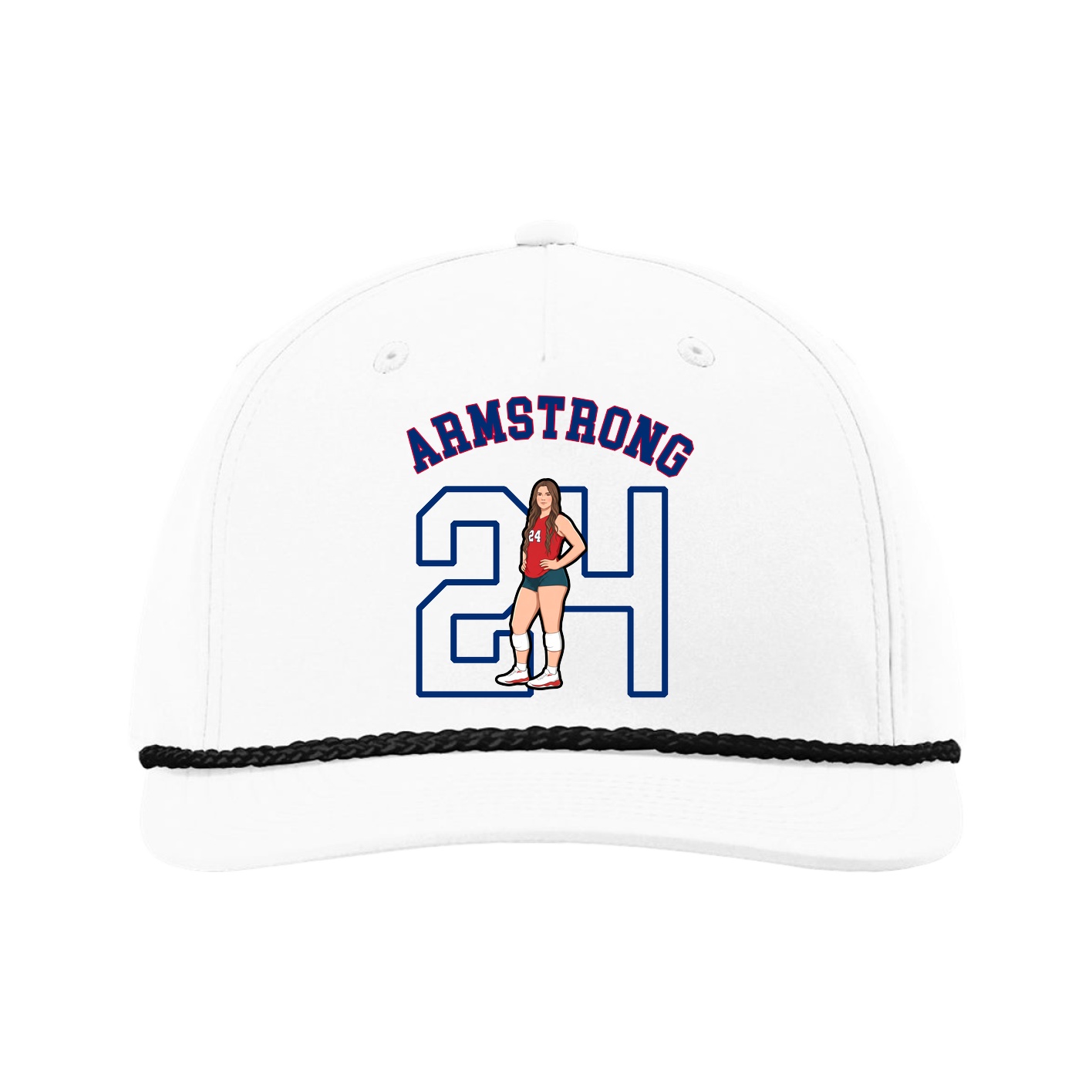 Five-Panel Classic Rope Cap — Shirsey Arch in White