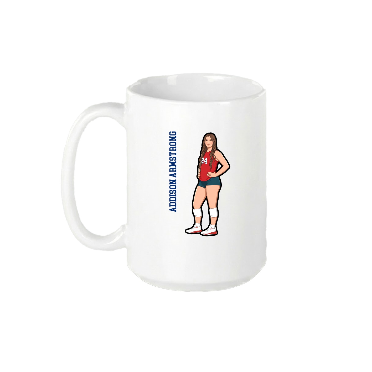 15oz Coffee Mug — Name Vertical in White