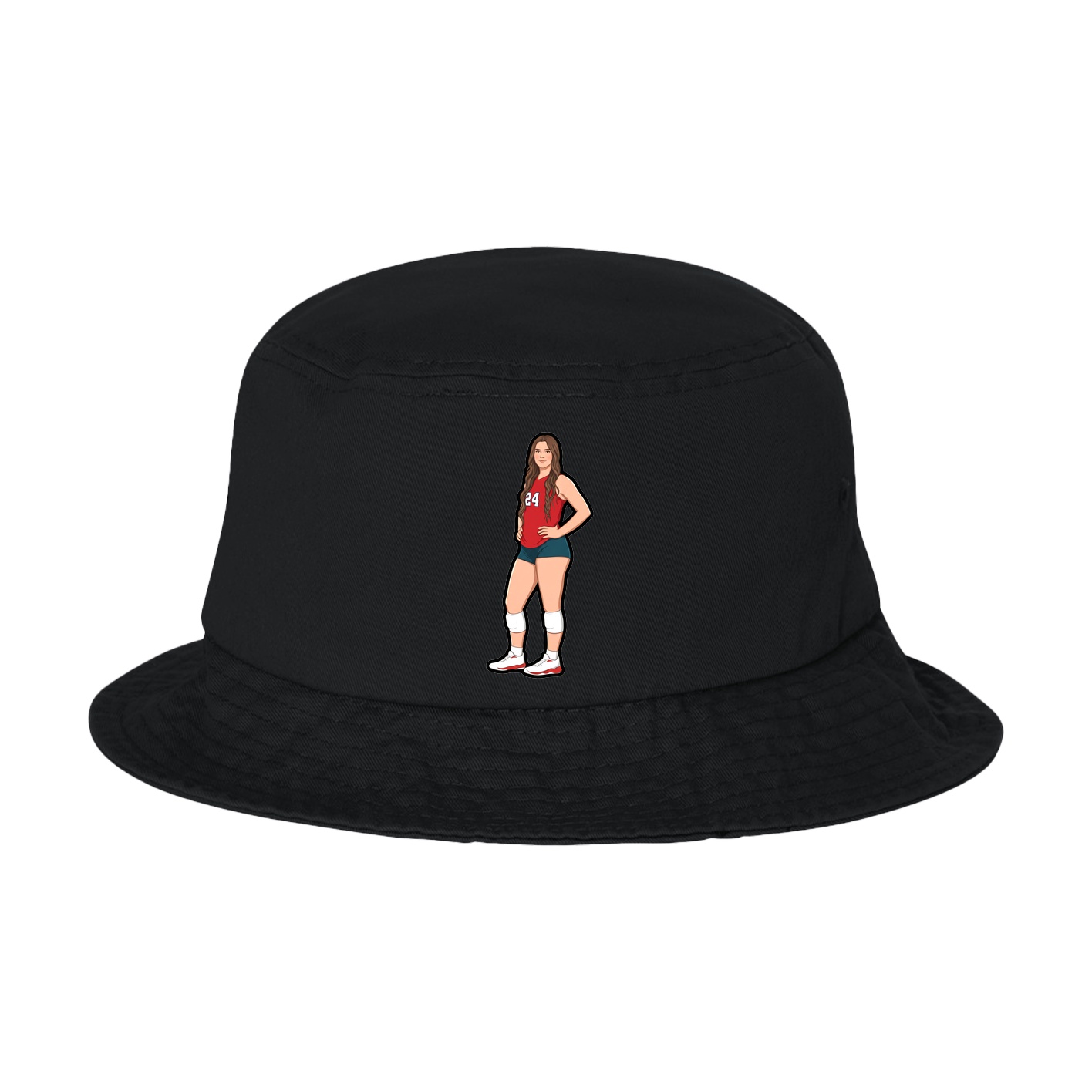 Bucket Cap — Name Vertical in Black