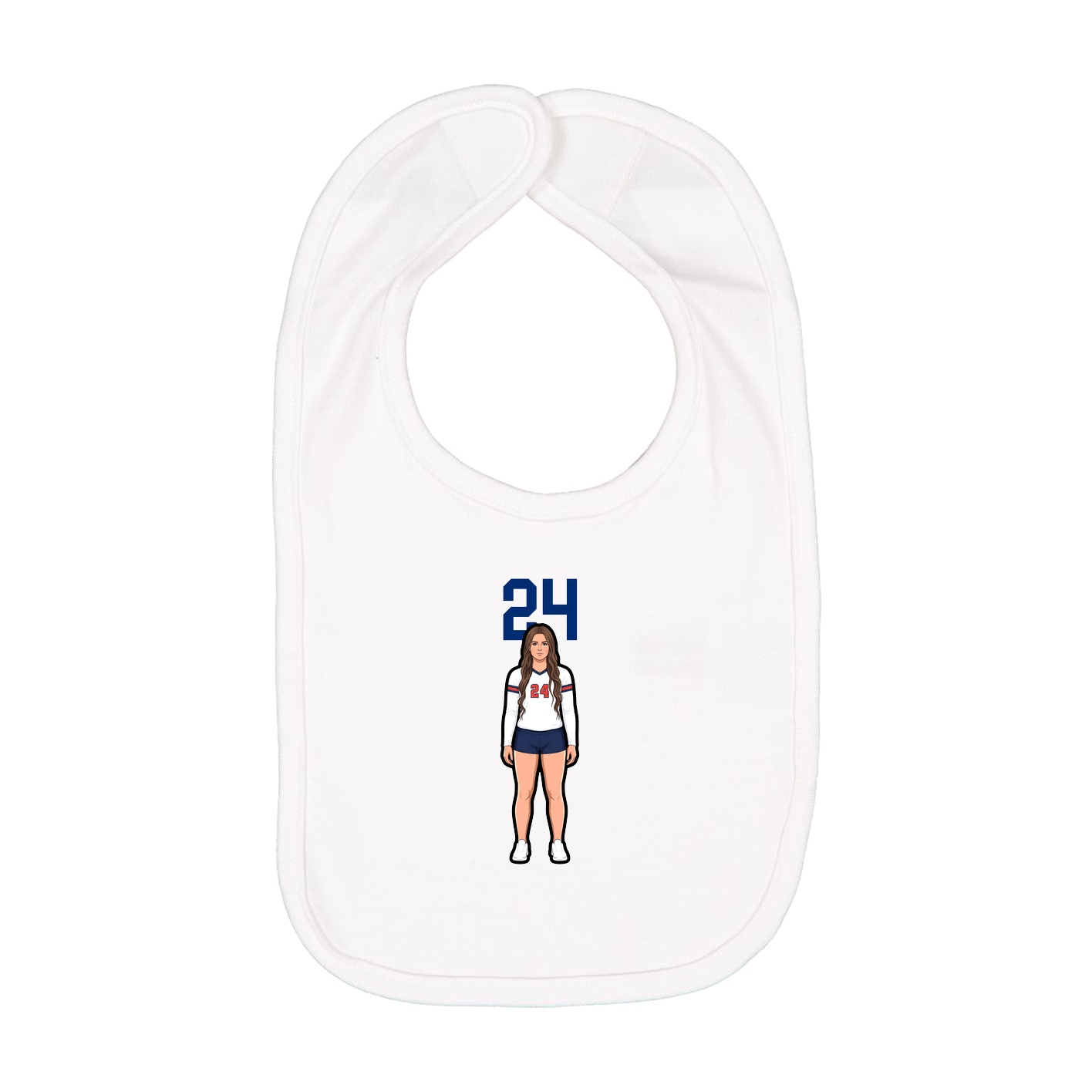 Infant Bib — Number Top in White