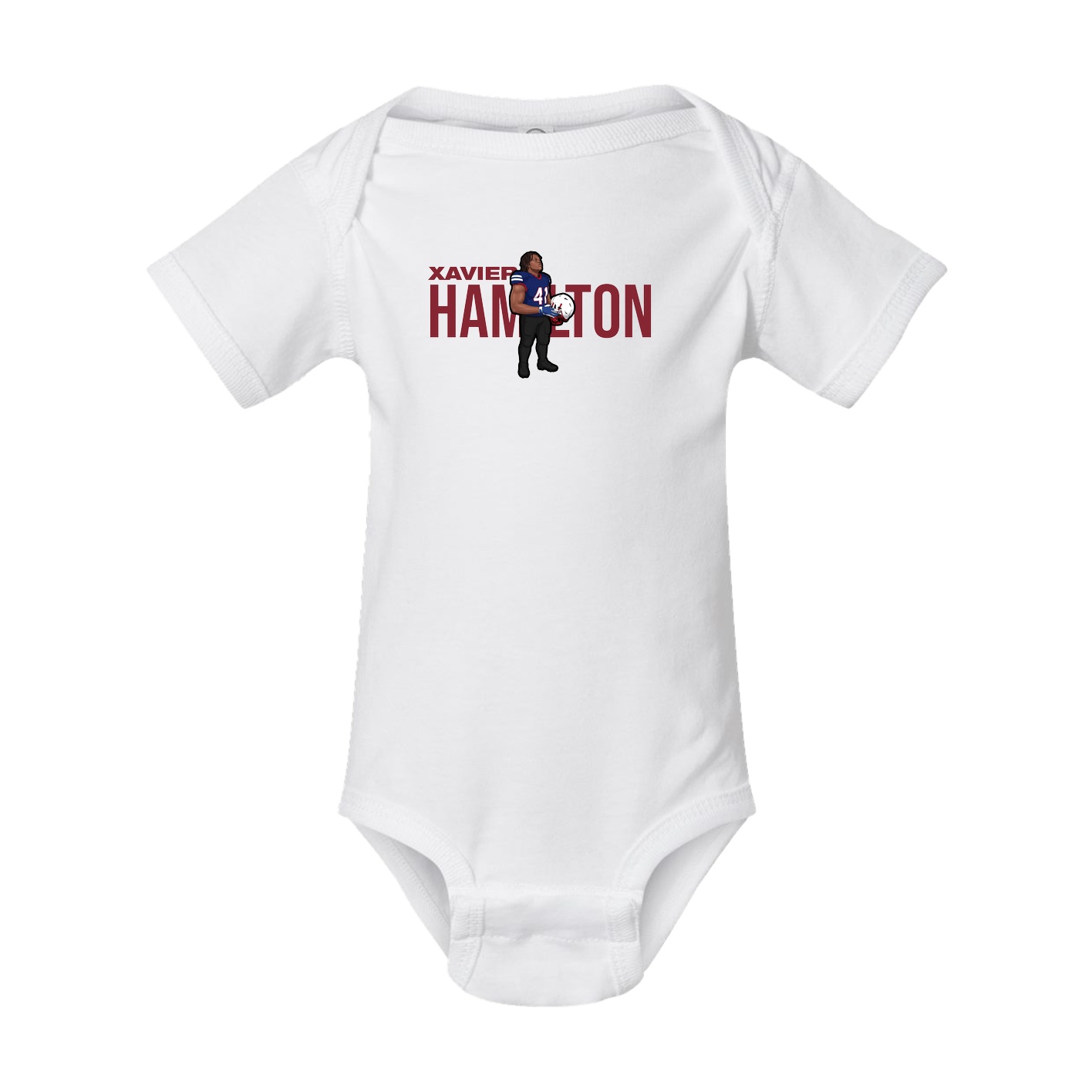 Baby Onesie — Player Name in White