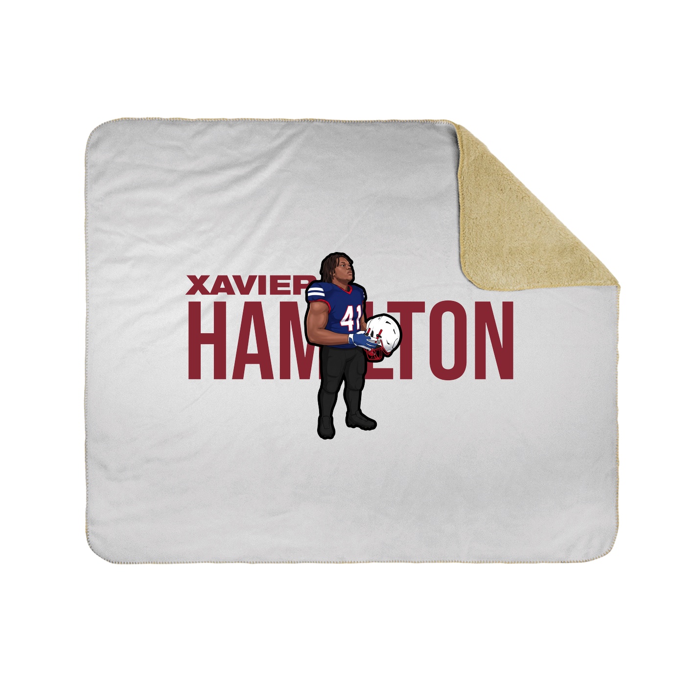Throw Blanket — Player Name in White