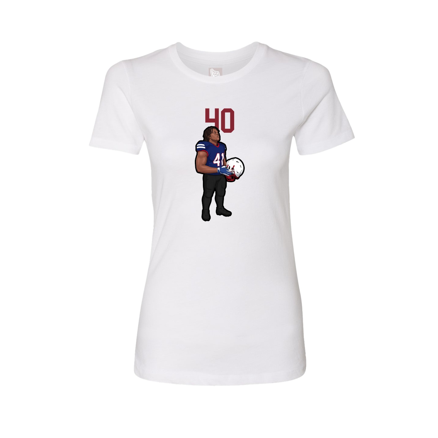 Fitted Women's Tee — Number Top in White
