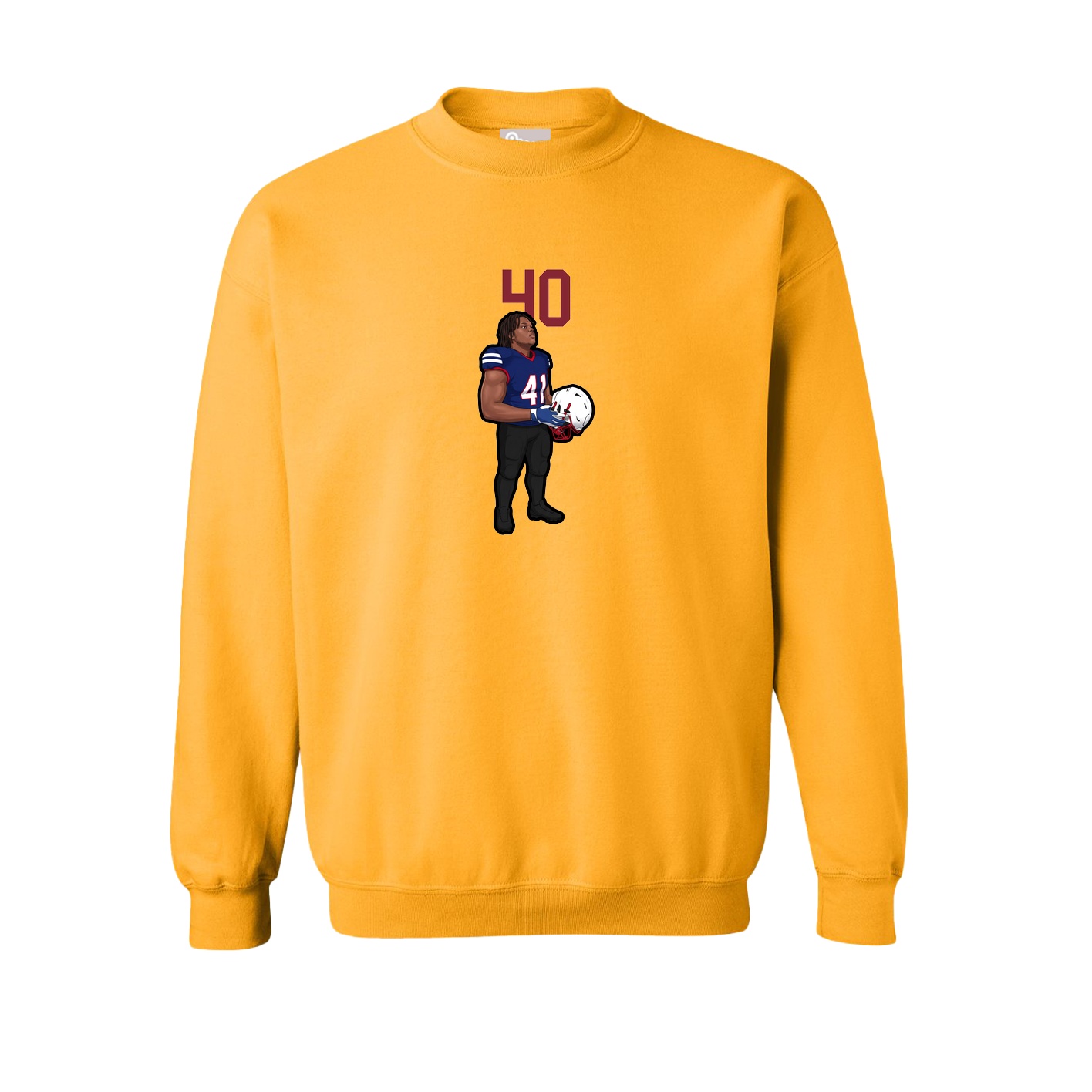 Fleece Crew — Number Top in Gold