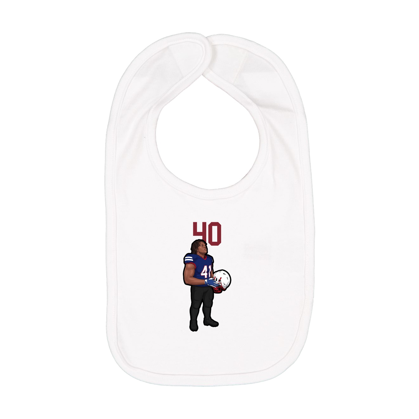 Infant Bib — Number Top in White