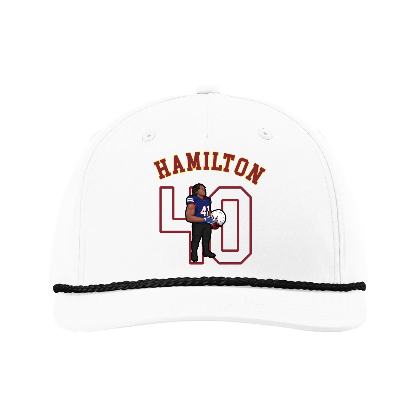 Five-Panel Classic Rope Cap — Shirsey Arch in White