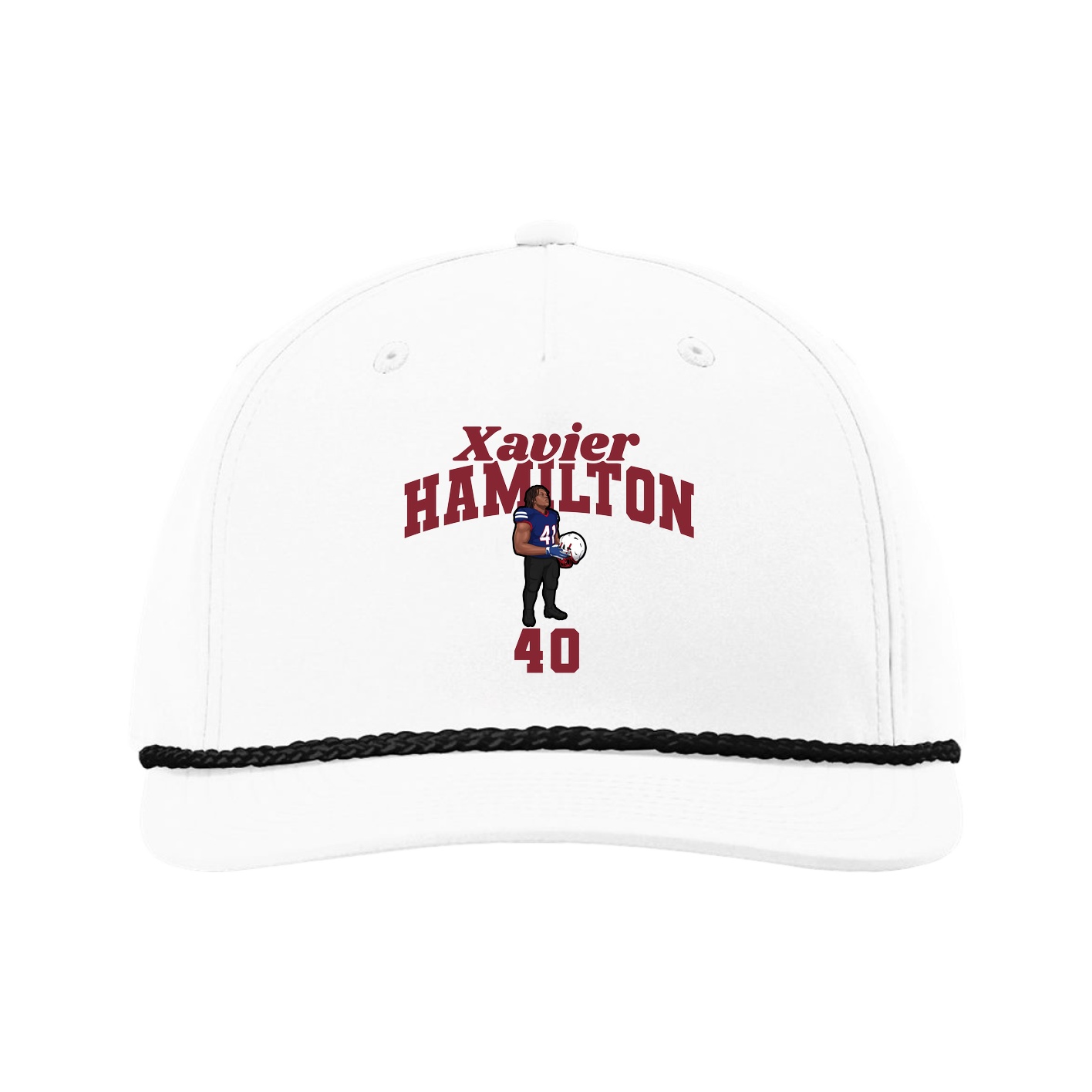 Five-Panel Classic Rope Cap — Signature Arch in White