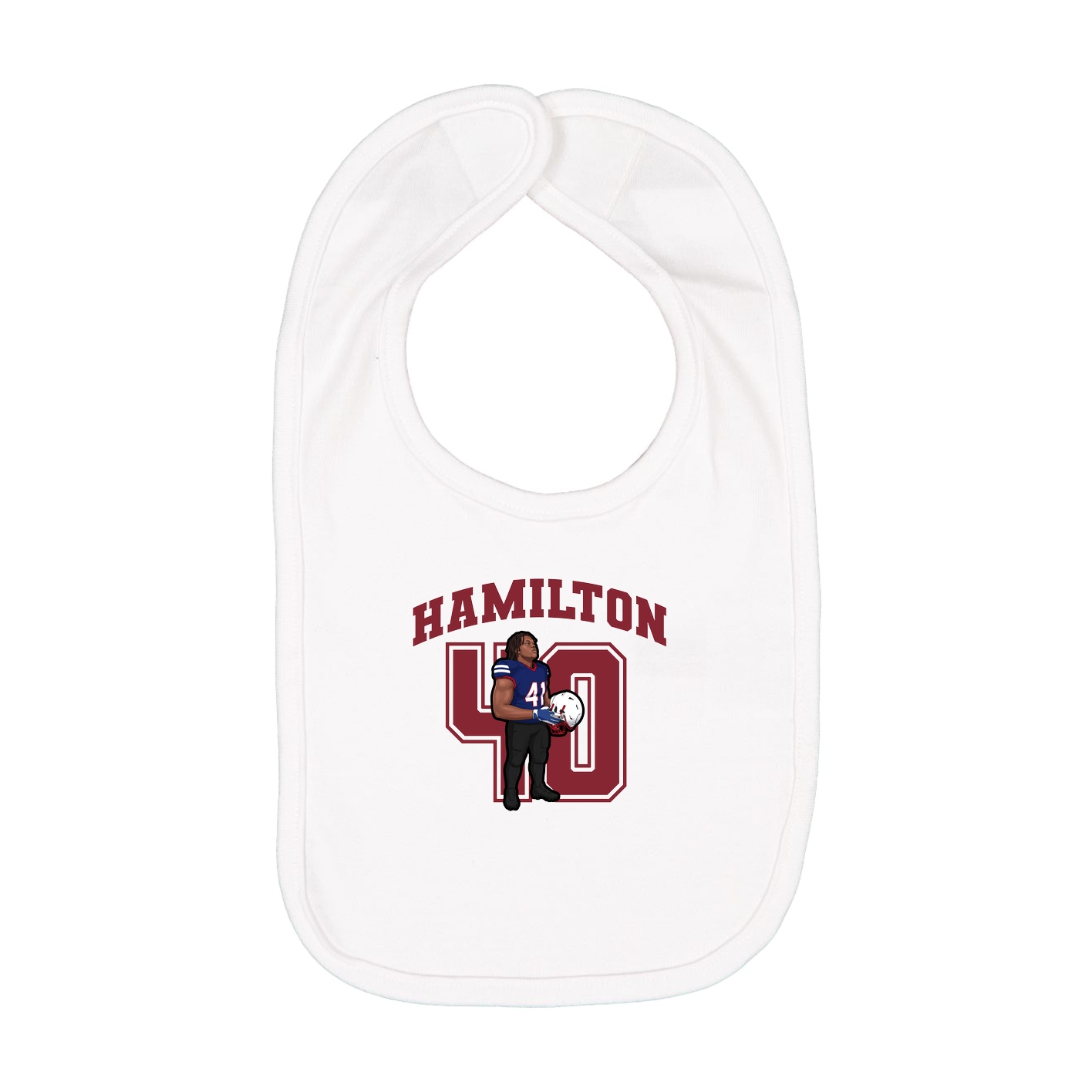 Infant Bib — Number in White