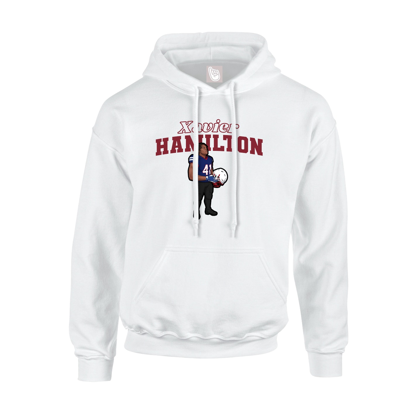 Hoodie — Name Arch in White