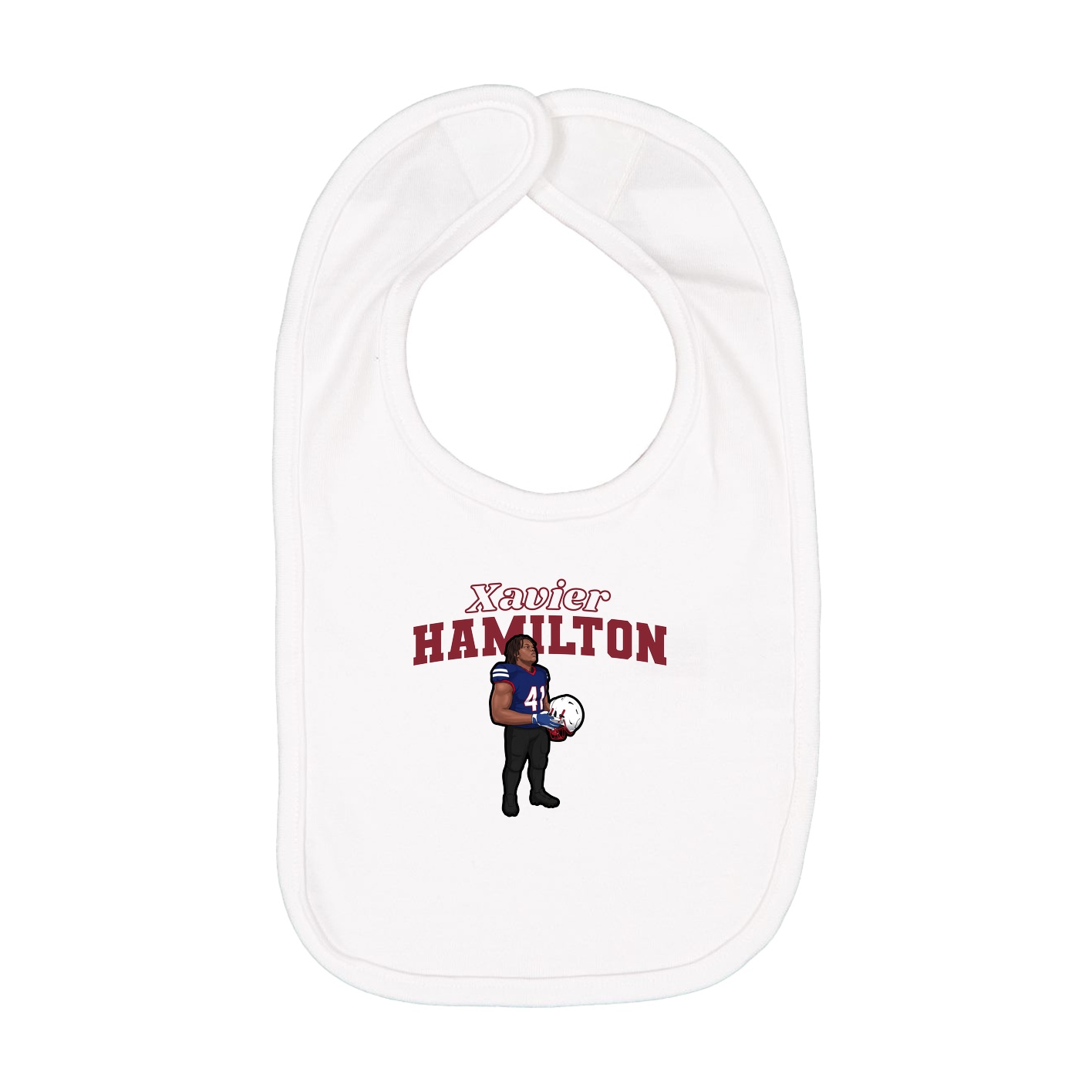 Infant Bib — Name Arch in White
