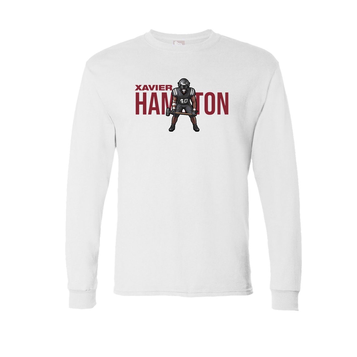Long Sleeve Tee — Player Name in White
