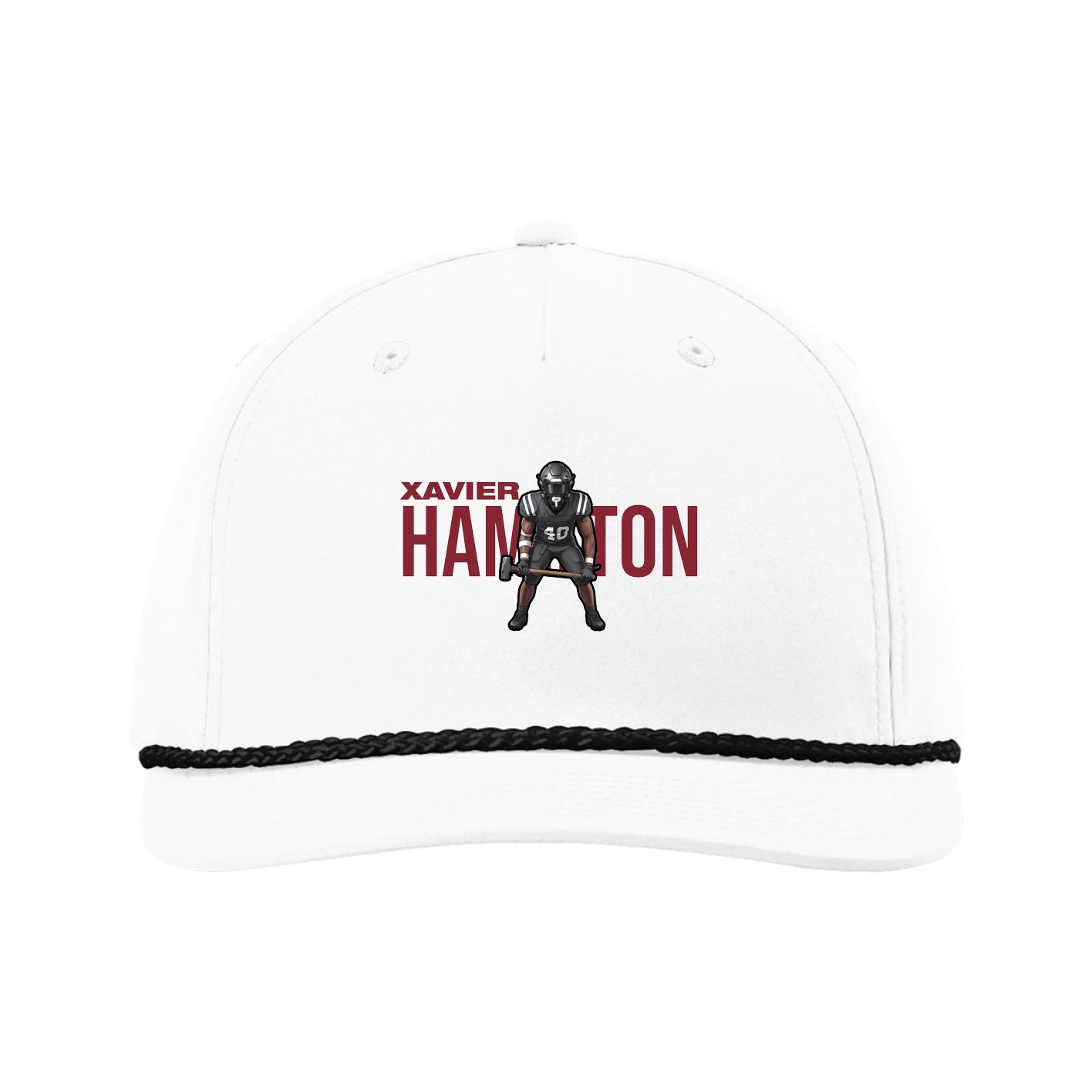Five-Panel Classic Rope Cap — Player Name in White