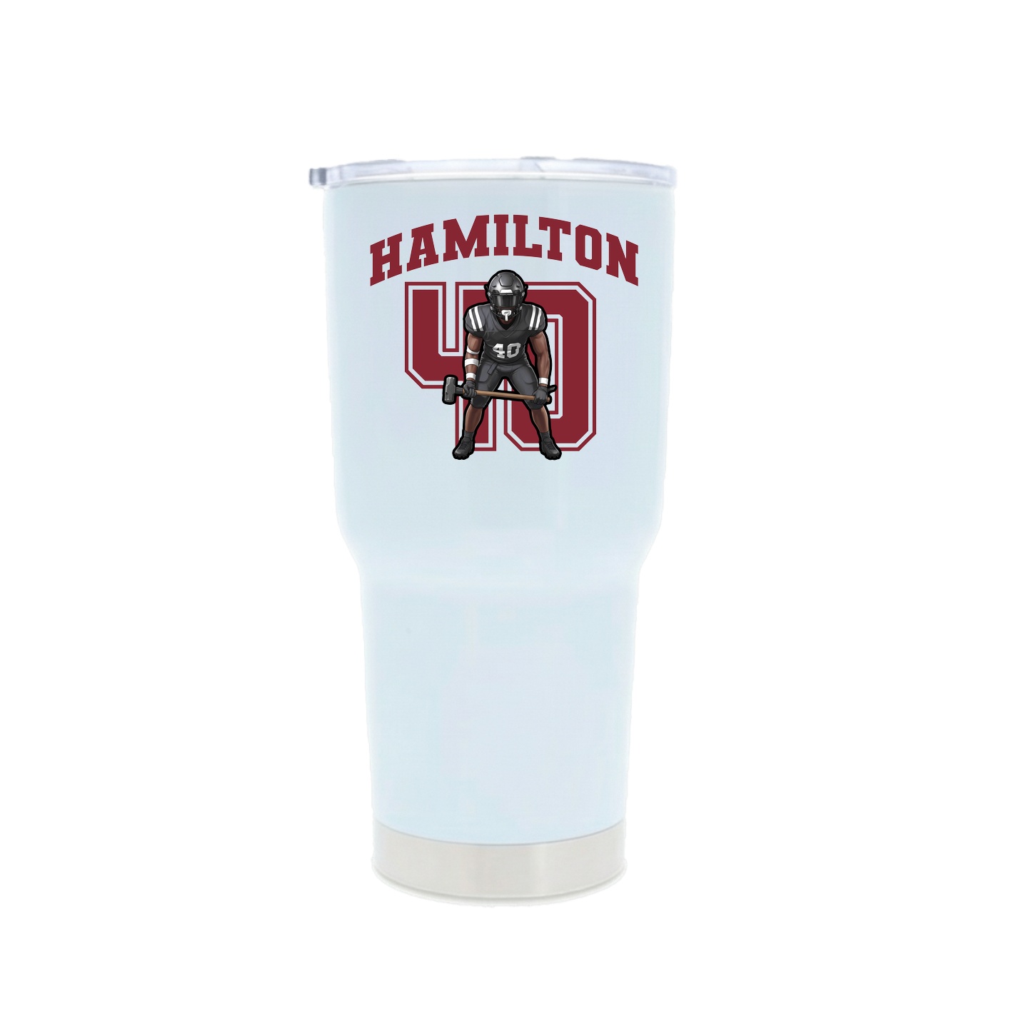 30oz Stainless Steel Tumbler — Number in White