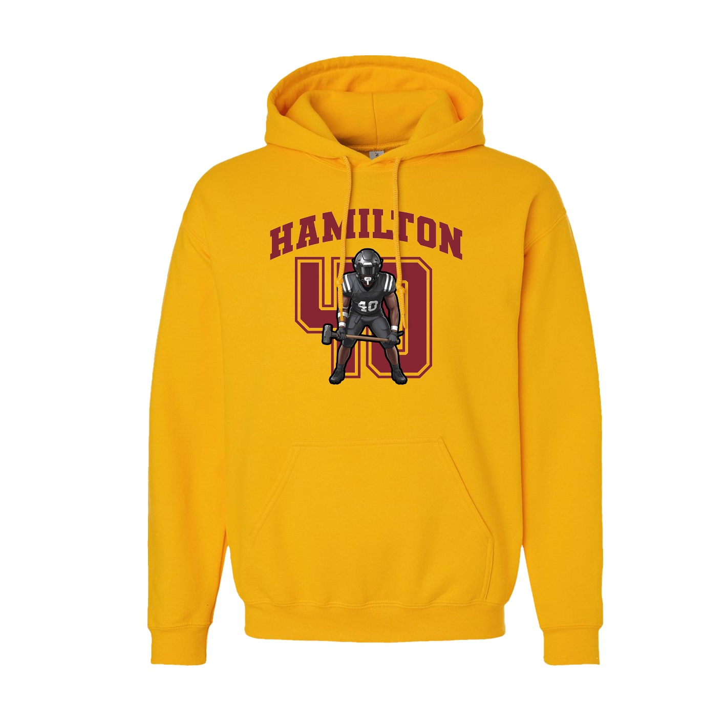 Youth Hoodie — Number in Gold