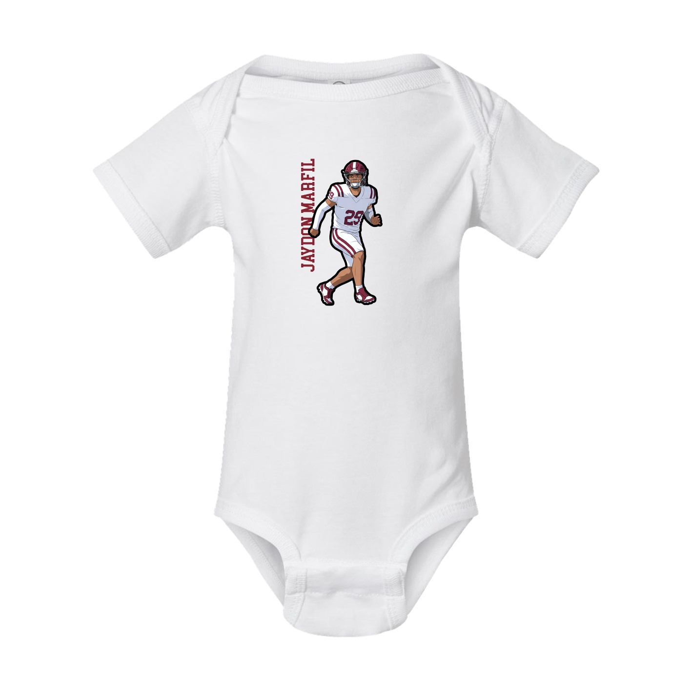 Baby Onesie — Name Vertical in White
