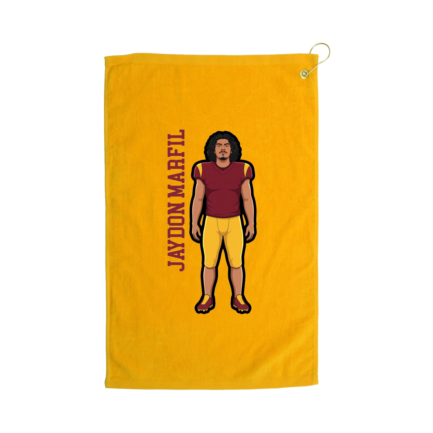 Golf Towel — Name Vertical in Gold