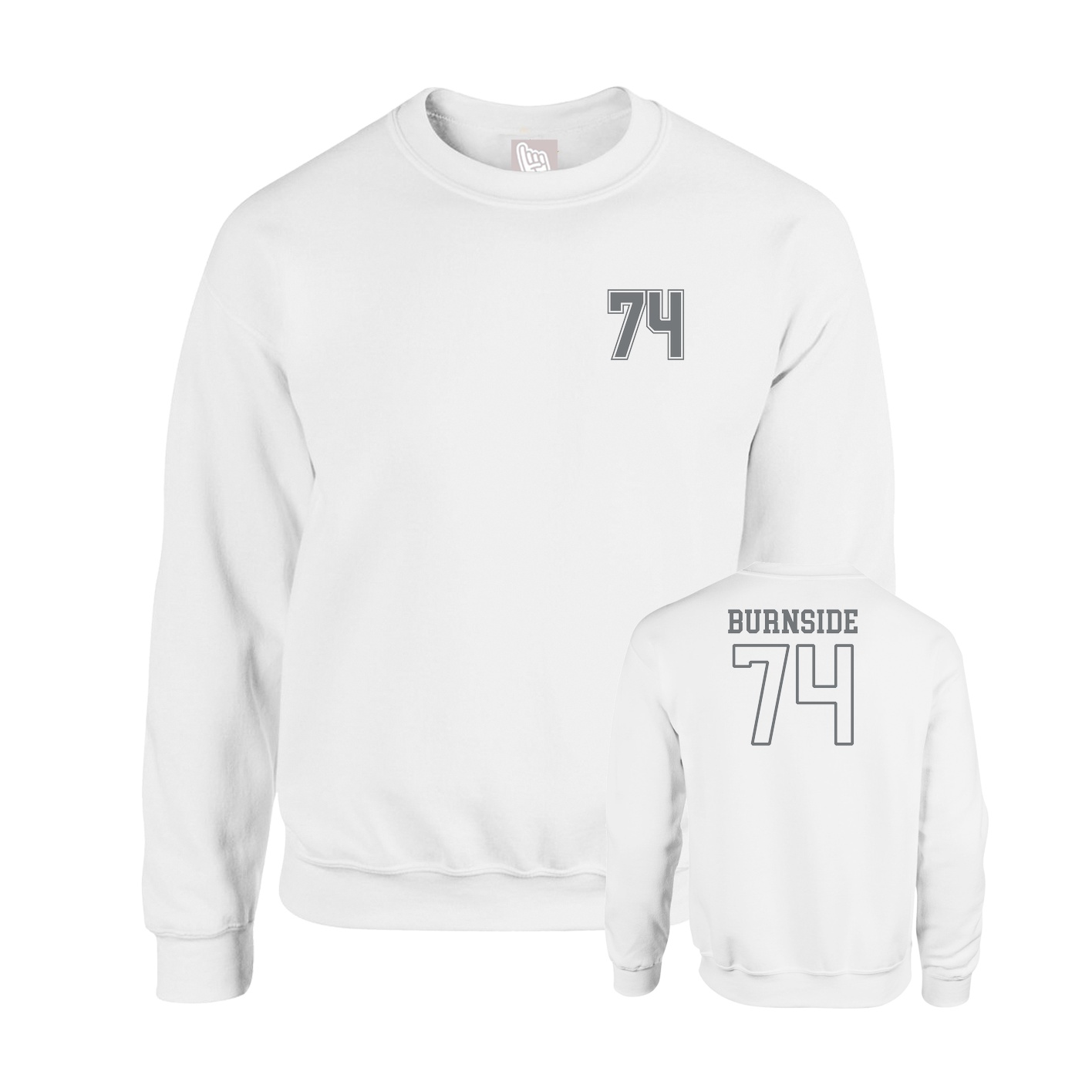 Fleece Crew — Chest Back in White