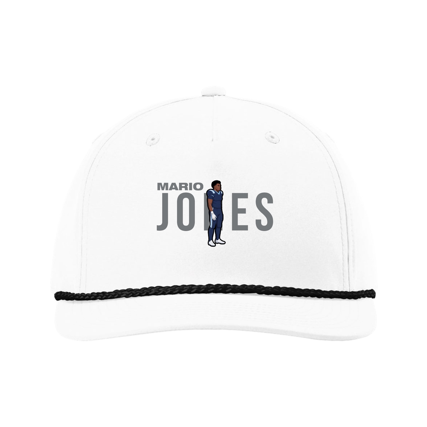 Five-Panel Classic Rope Cap — Player Name in White