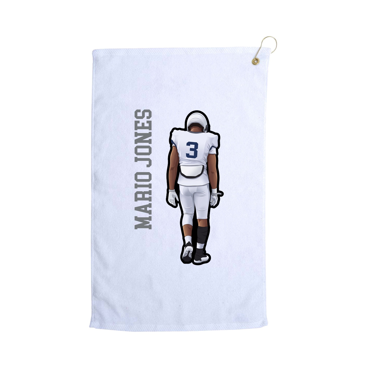 Golf Towel — Name Vertical in White
