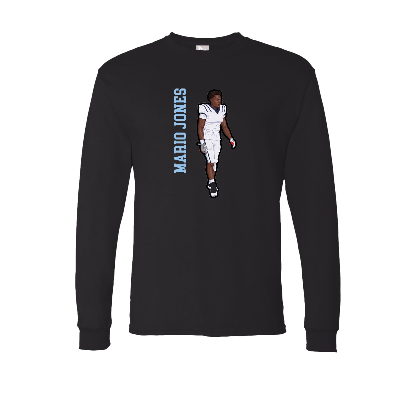 Long Sleeve Tee — Name Vertical in Black