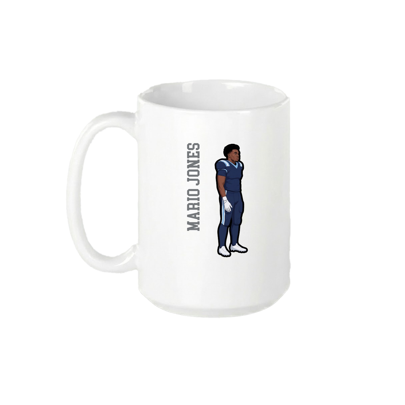 15oz Coffee Mug — Name Vertical in White