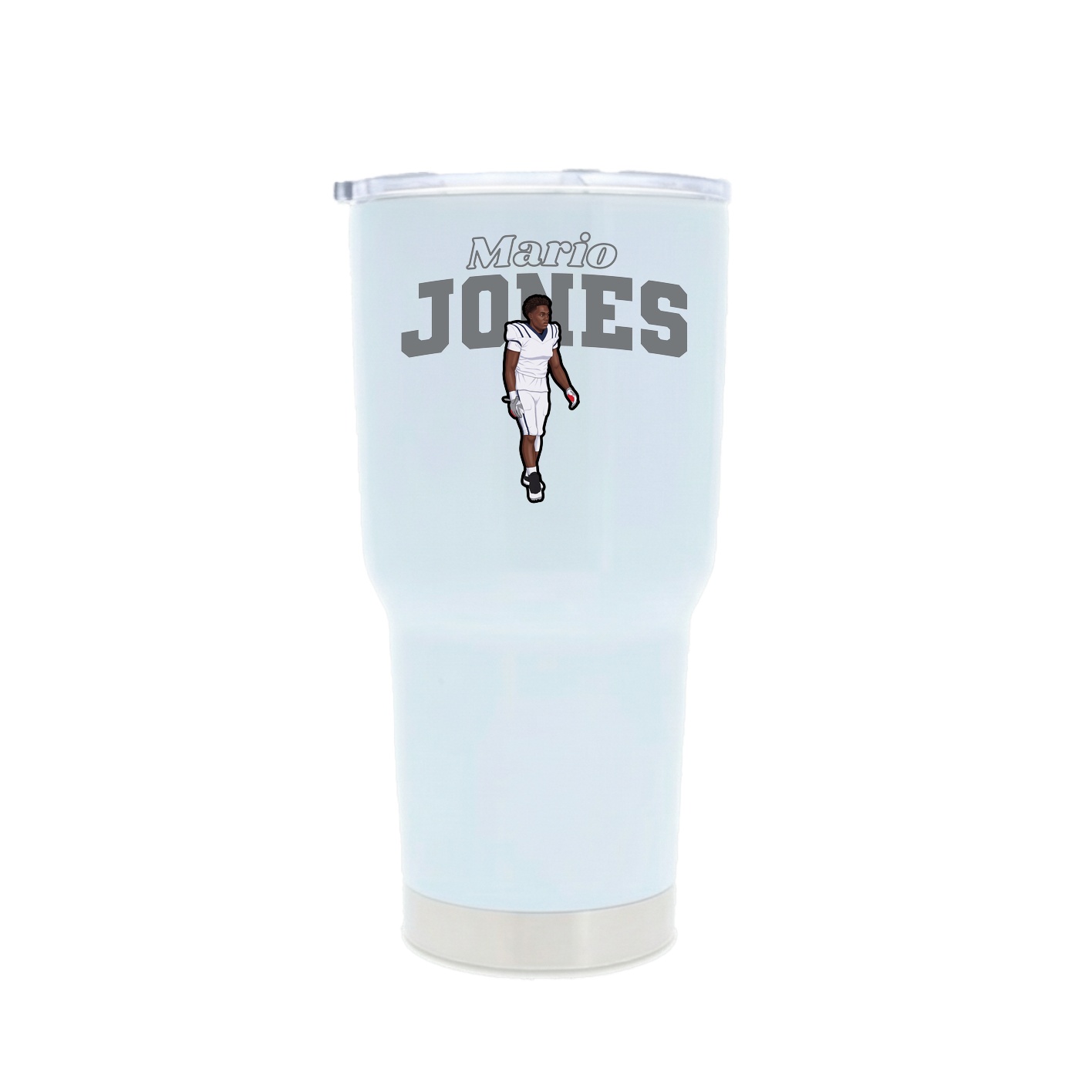 30oz Stainless Steel Tumbler — Name Arch in White