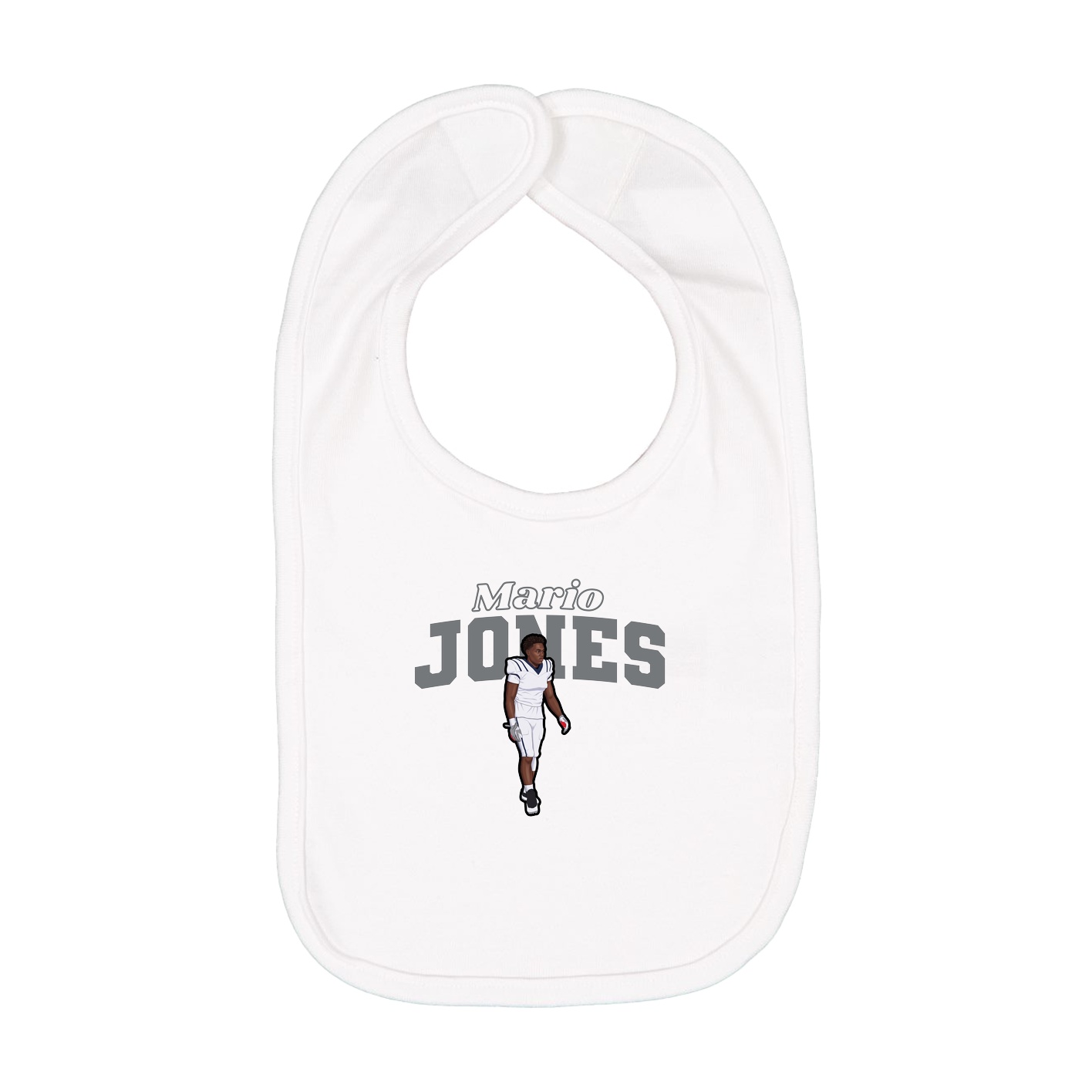 Infant Bib — Name Arch in White