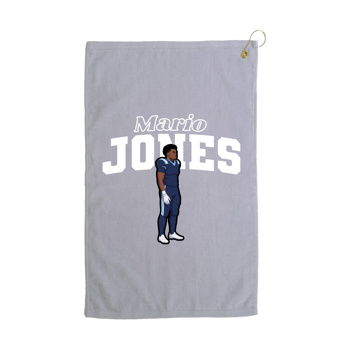 Golf Towel — Name Arch in Grey