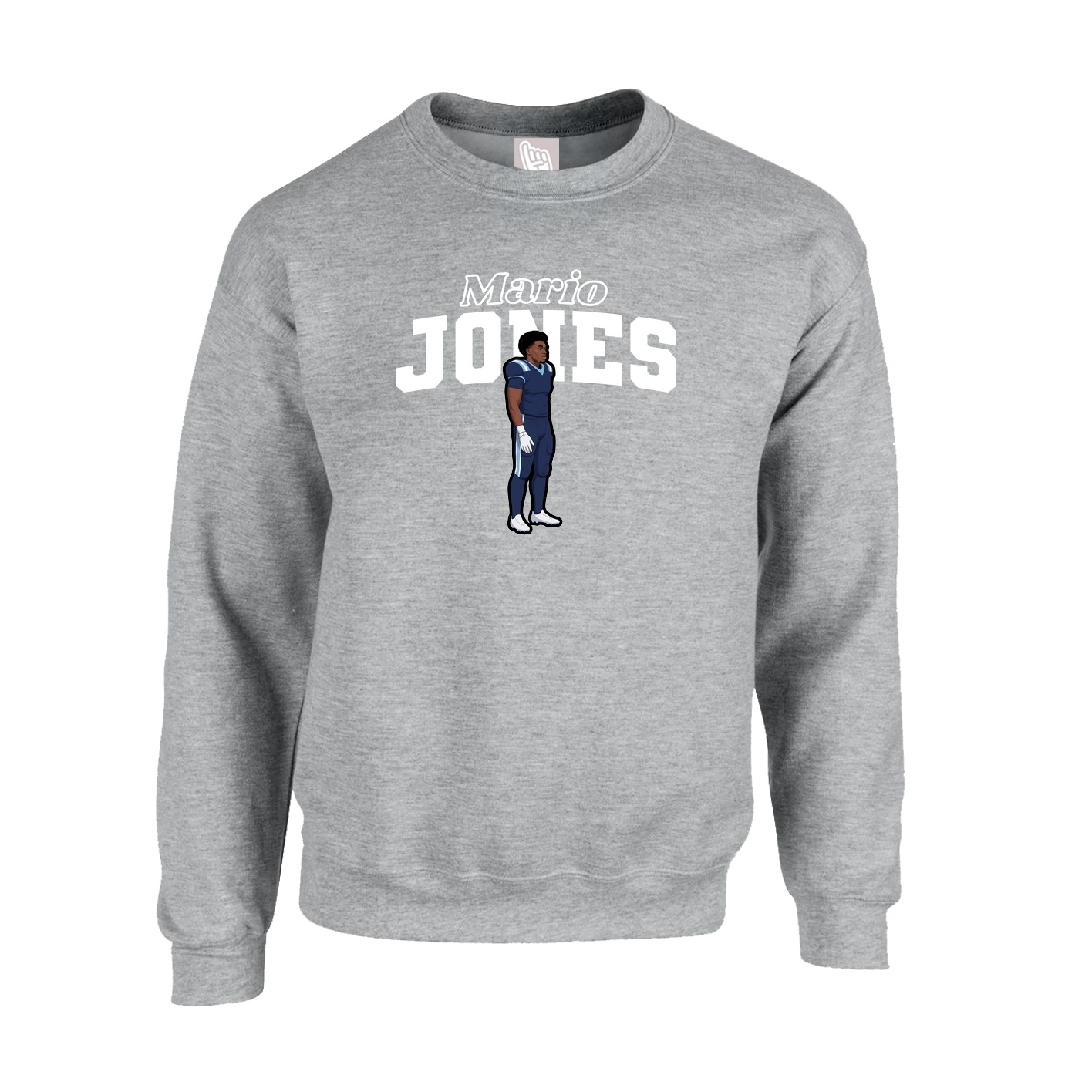 Fleece Crew — Name Arch in Grey