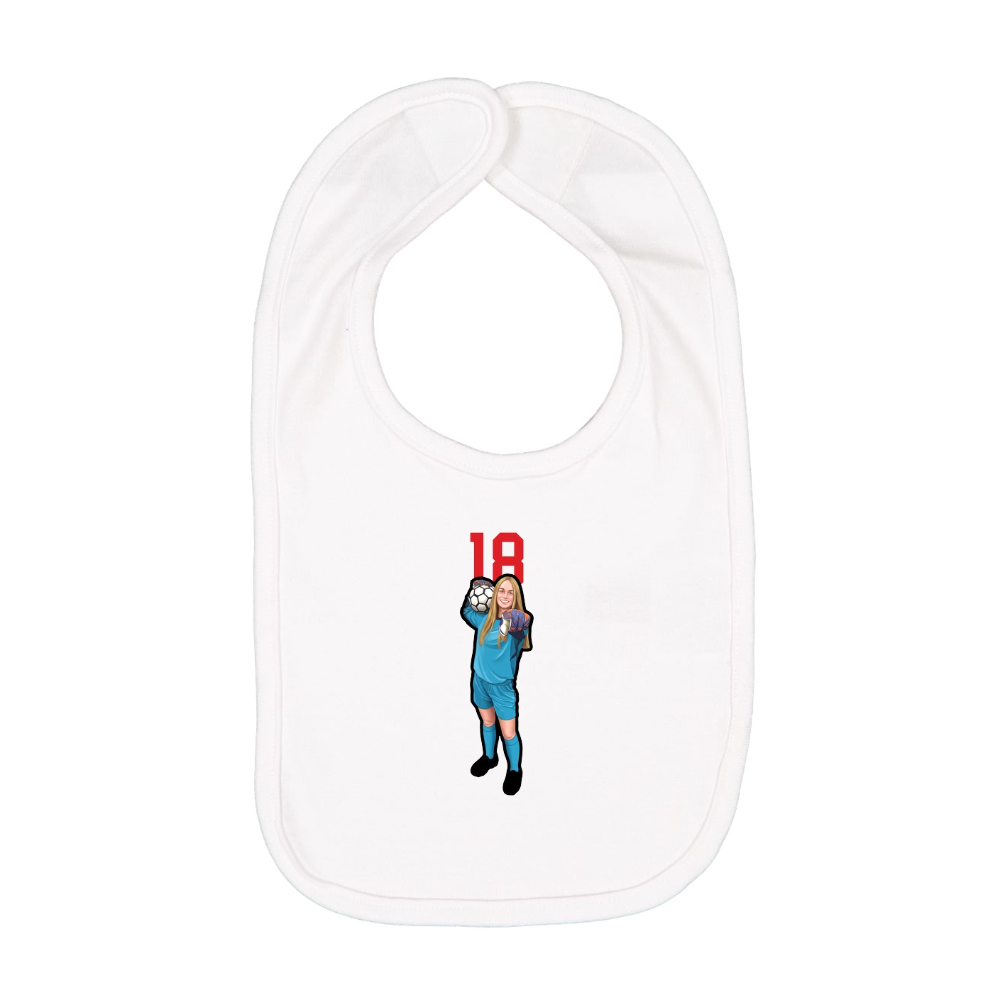 Infant Bib — Number Top in White