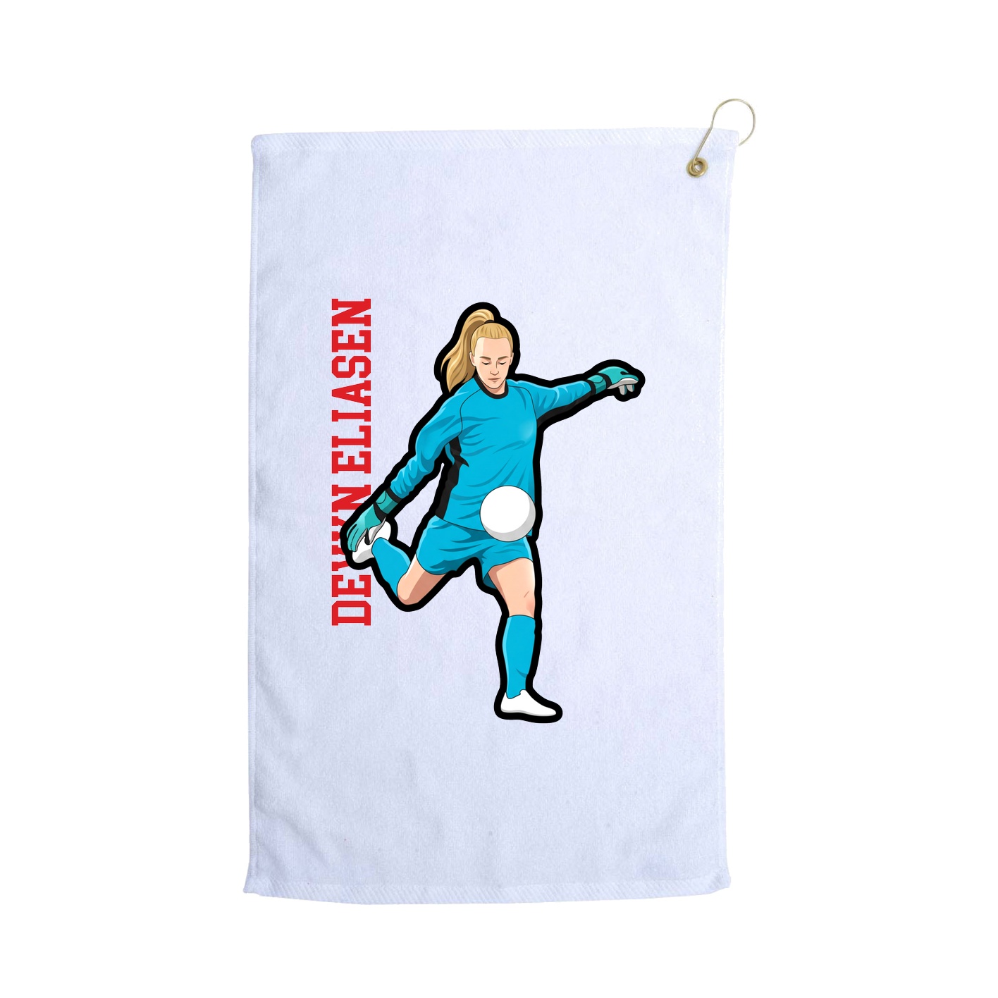 Golf Towel — Name Vertical in White