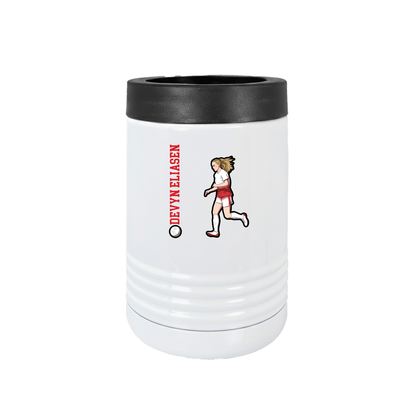 Beverage Holder — Name Vertical in White