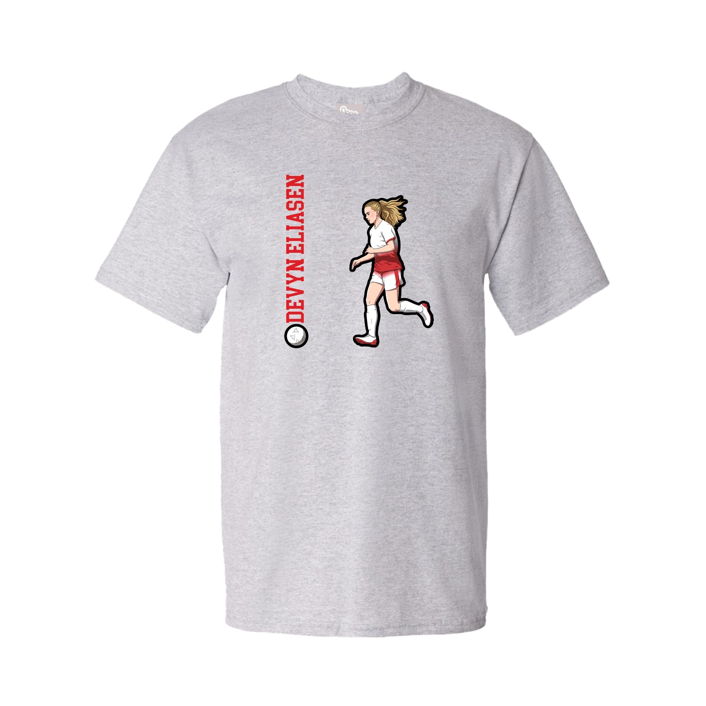 Tee — Name Vertical in Grey