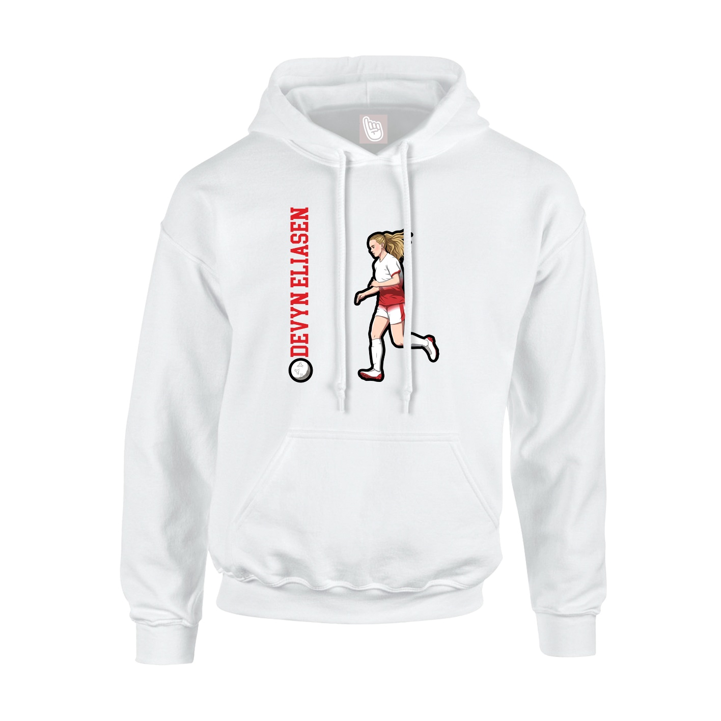 Youth Hoodie — Name Vertical in White
