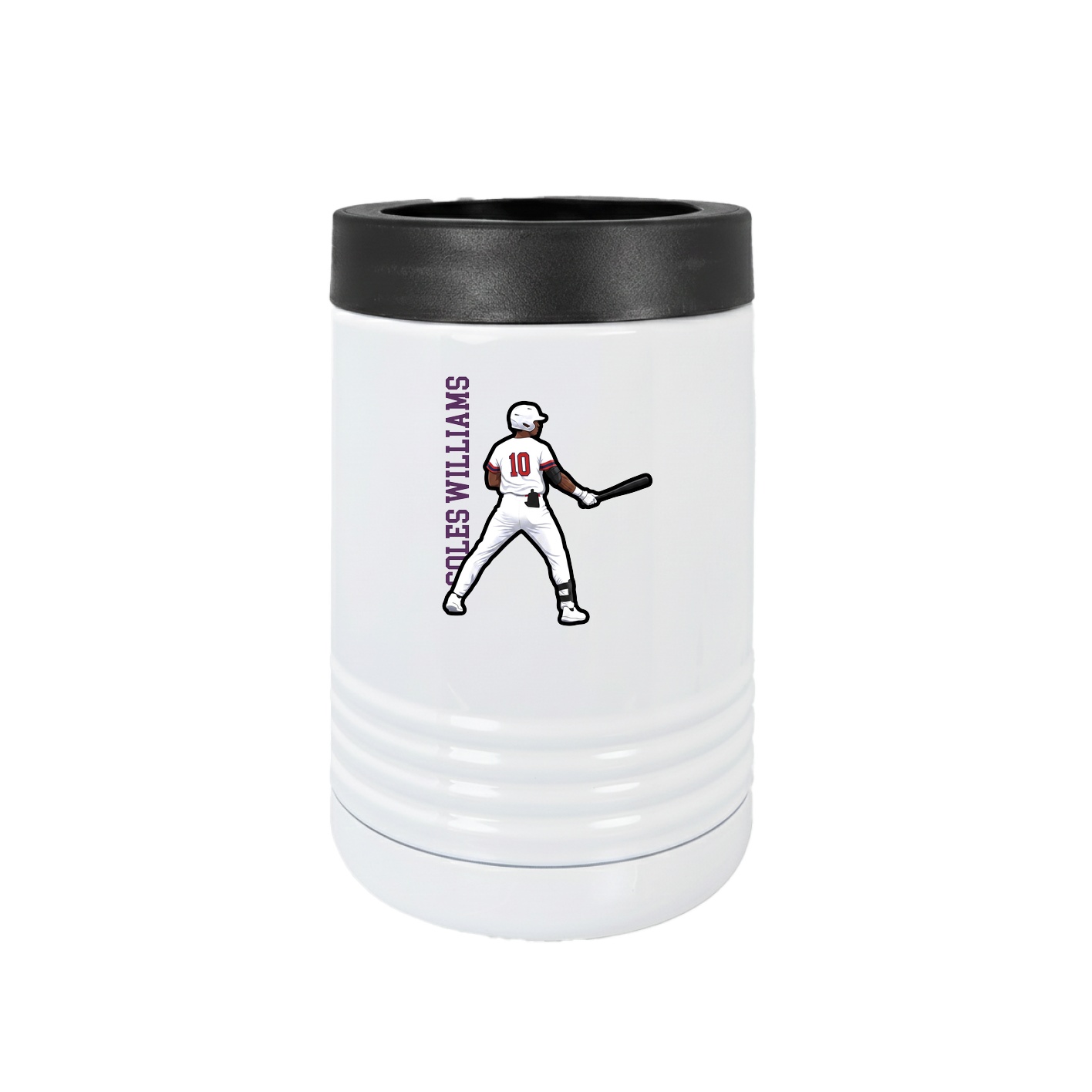 Beverage Holder — Name Vertical in White