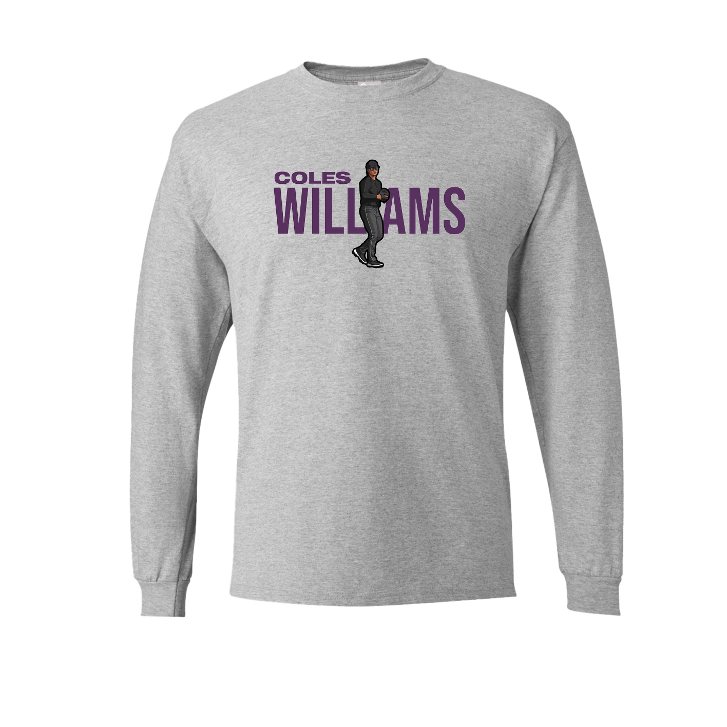 Long Sleeve Tee — Player Name in Grey