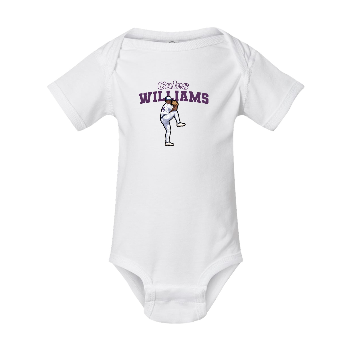 Baby Onesie — Name Arch in White