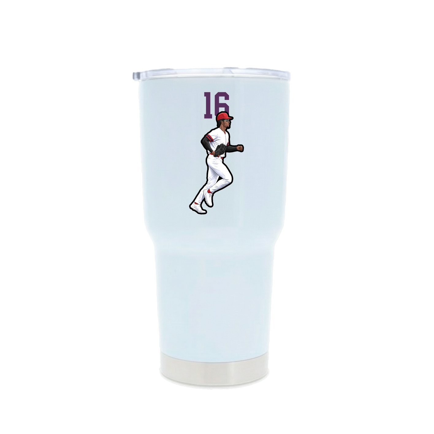 30oz Stainless Steel Tumbler — Number Top in White