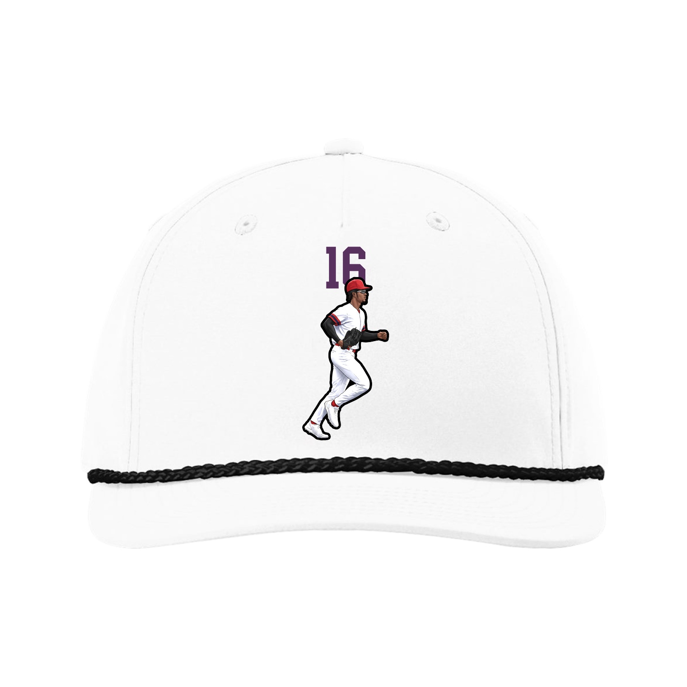 Five-Panel Classic Rope Cap — Number Top in White