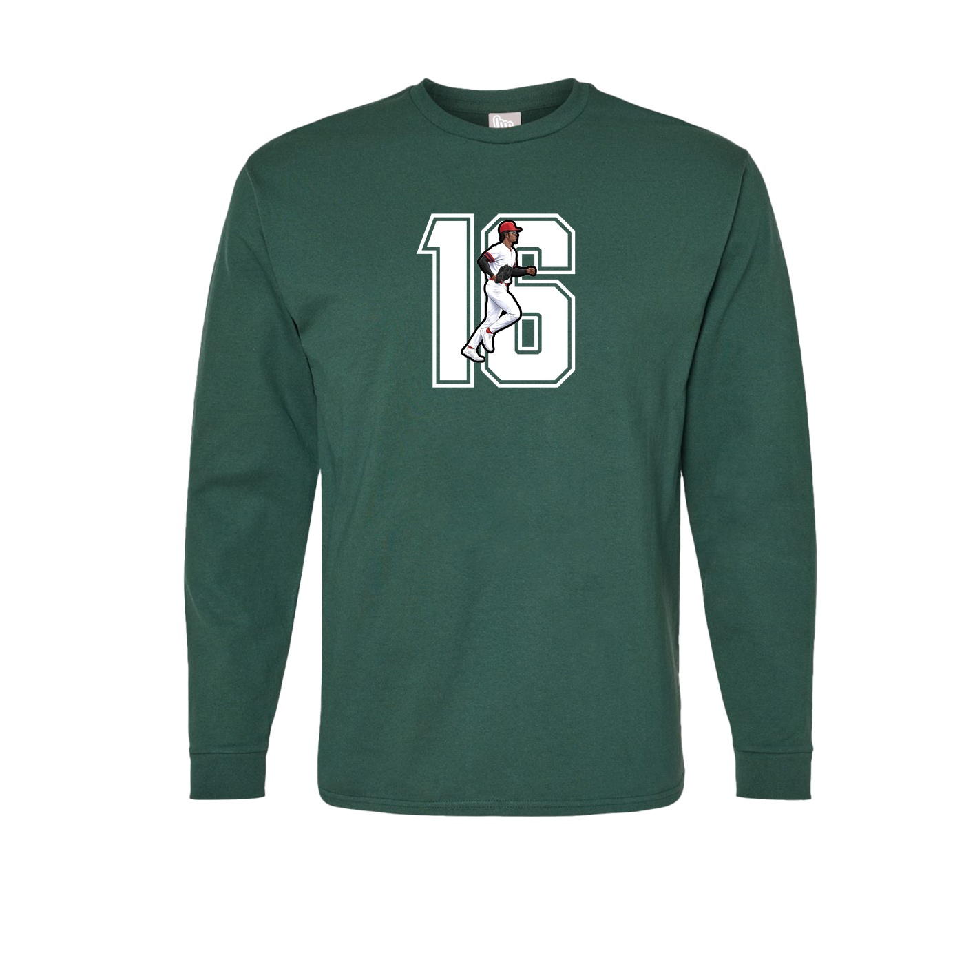 Long Sleeve Tee — Number in Green