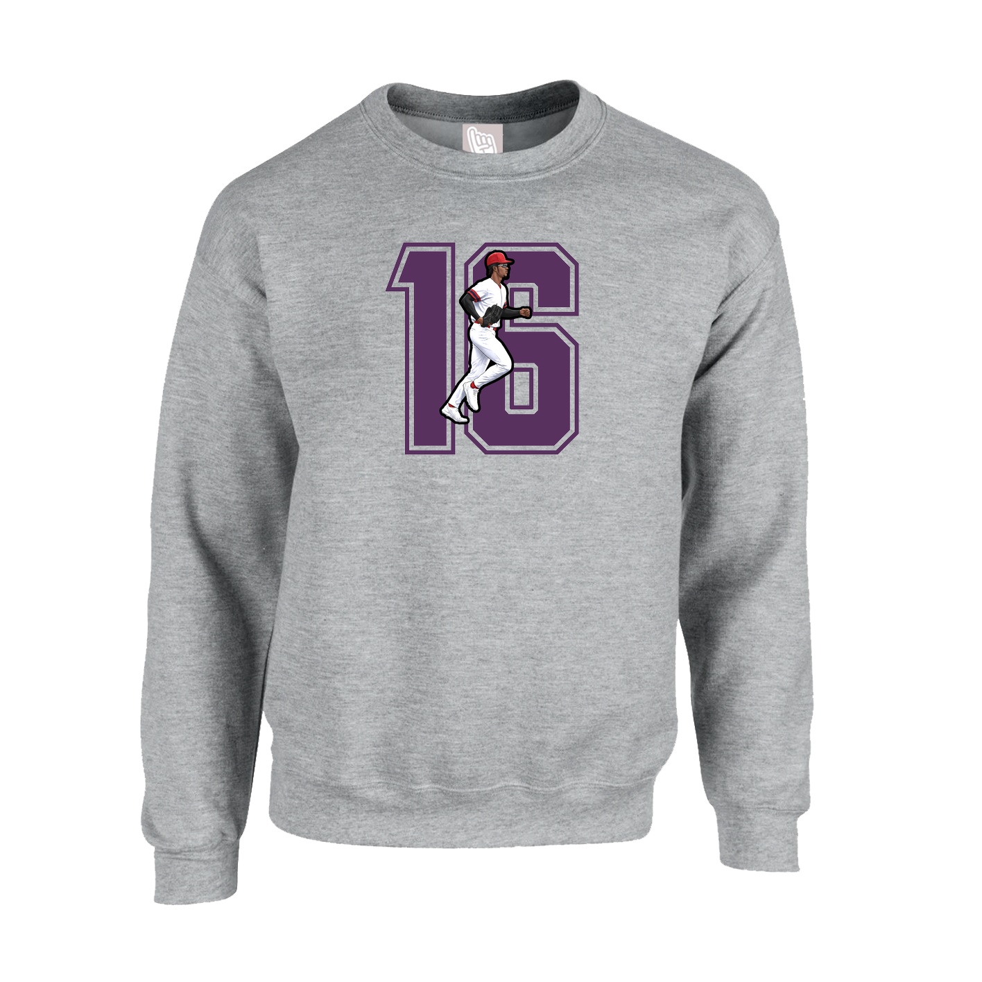Fleece Crew — Number in Grey