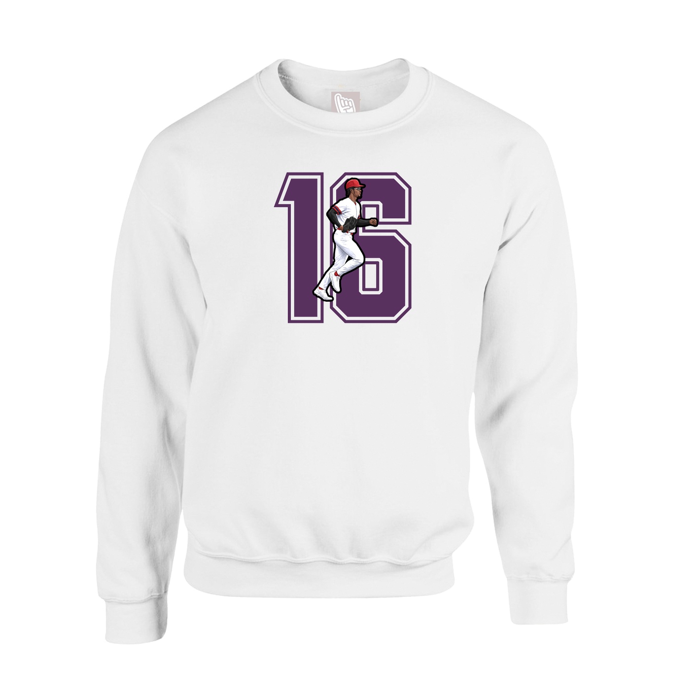Fleece Crew — Number in White