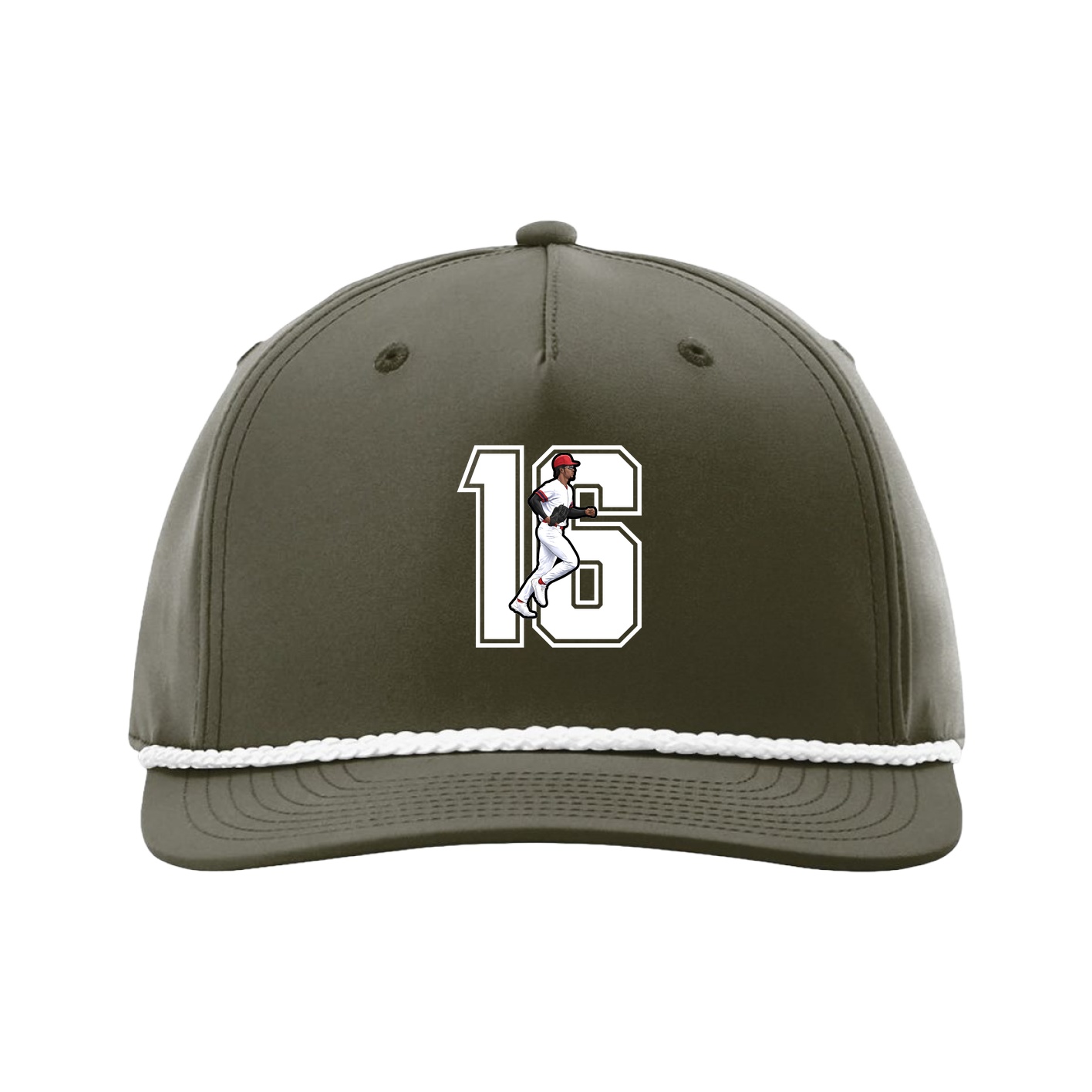 Five-Panel Classic Rope Cap — Number in Green