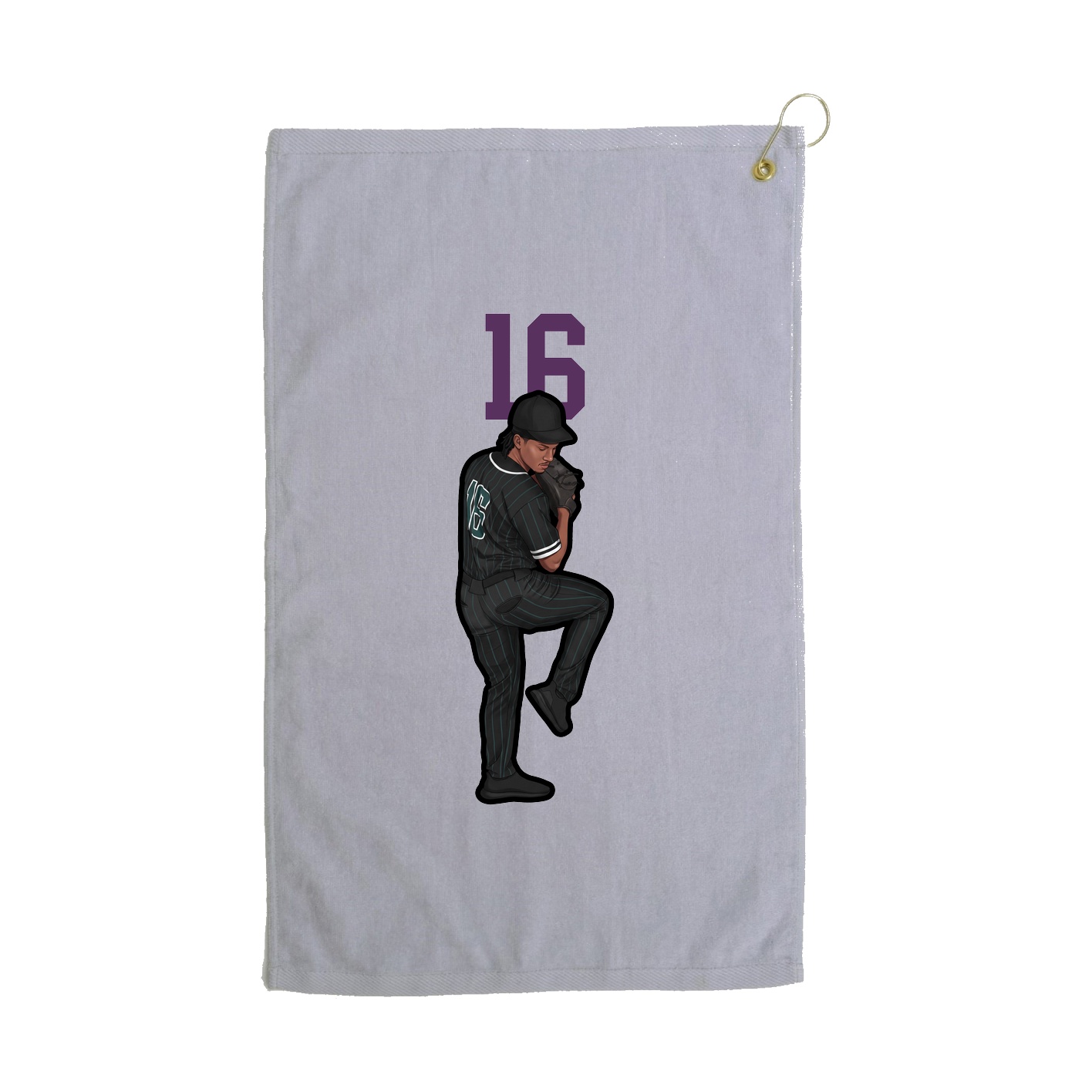 Golf Towel — Number Top in Grey