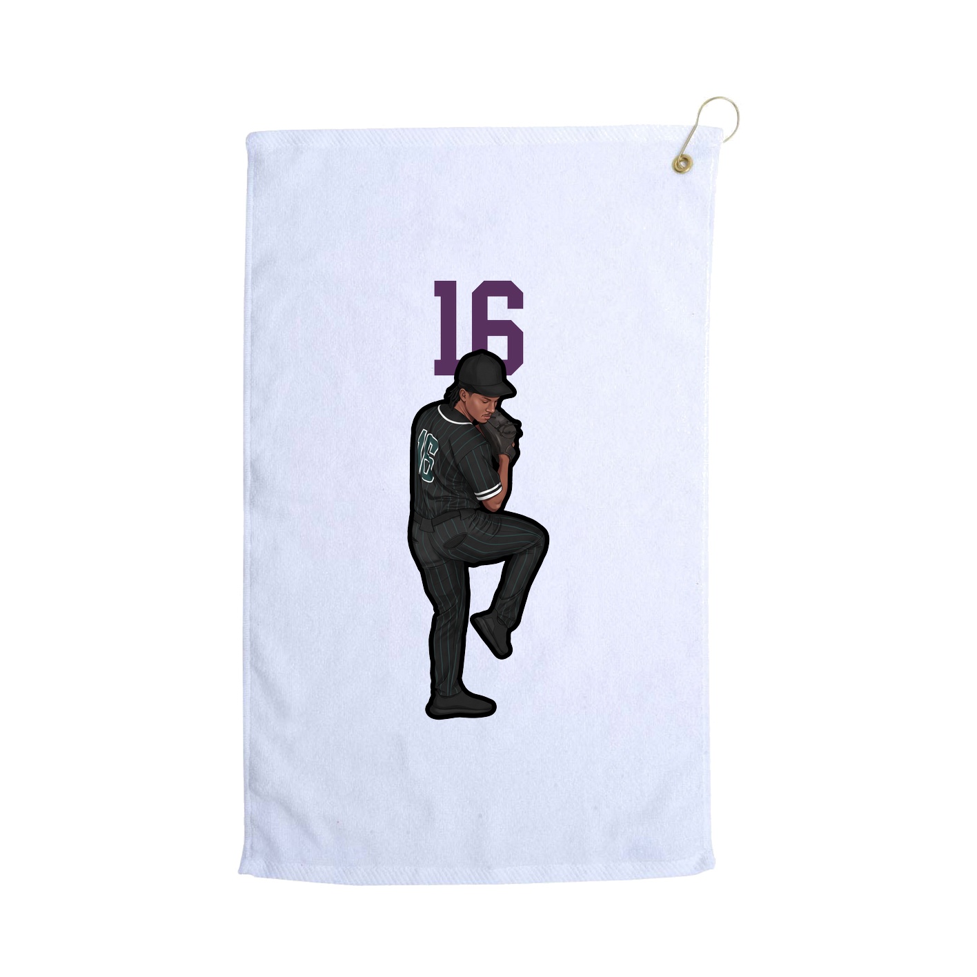 Golf Towel — Number Top in White