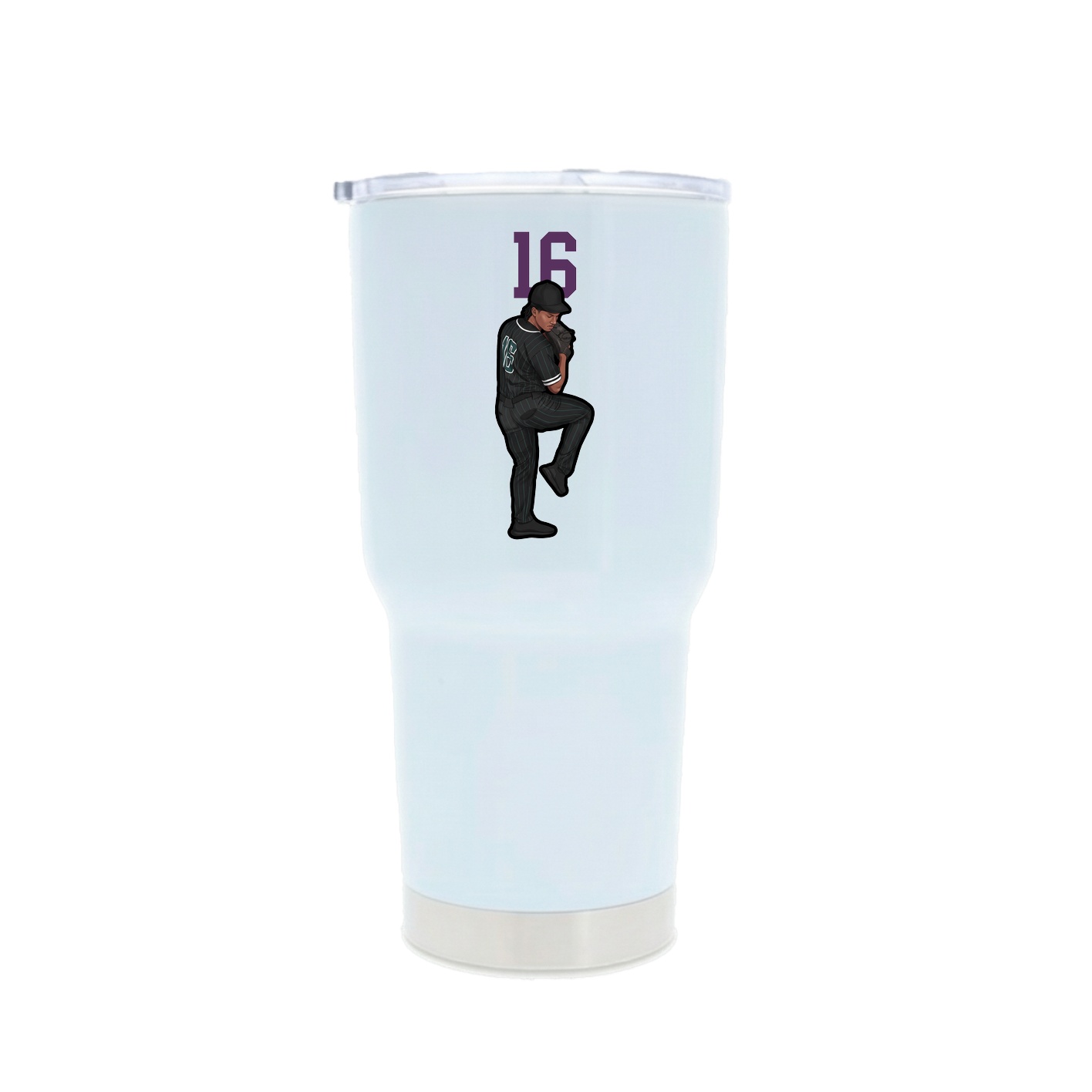 30oz Stainless Steel Tumbler — Number Top in White