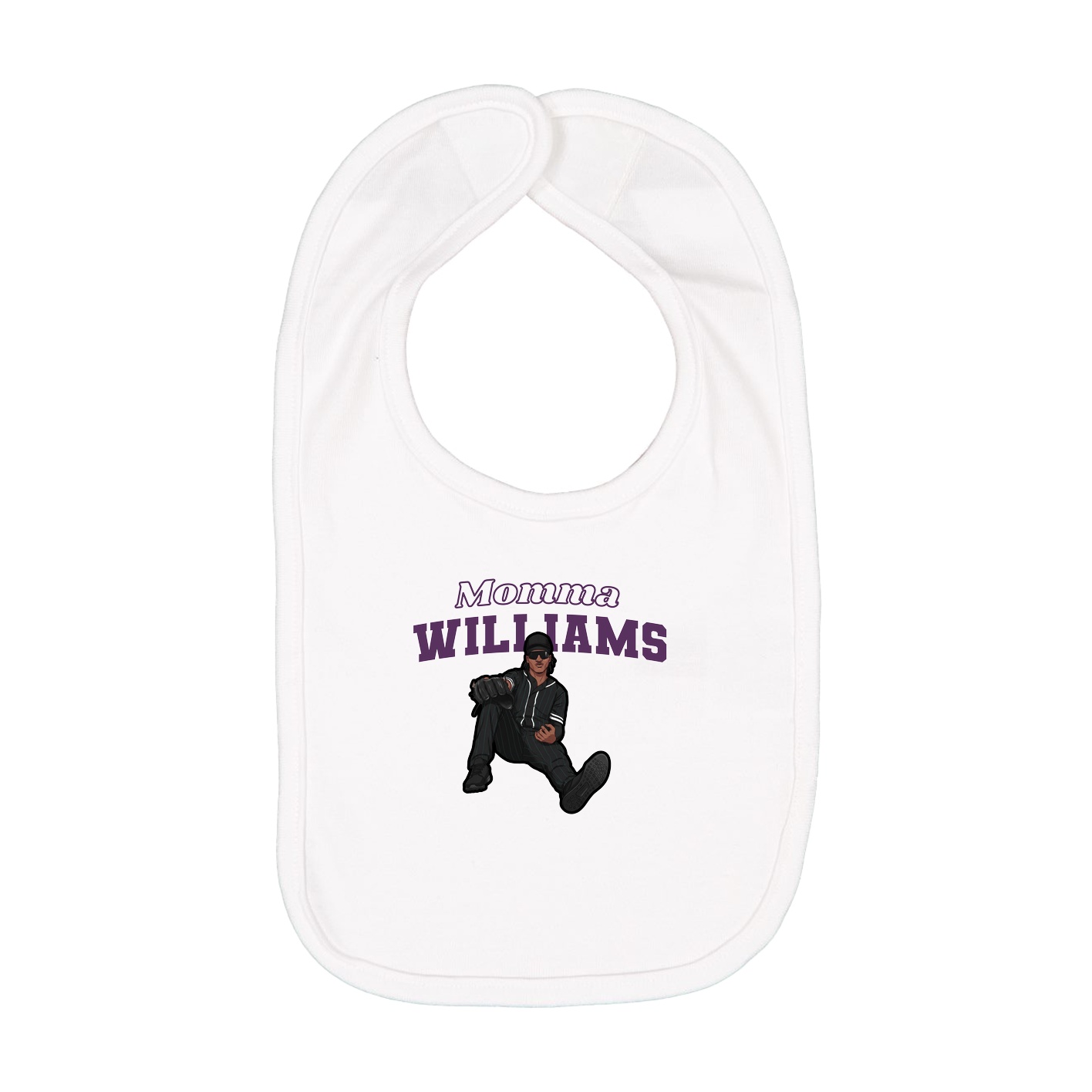 Infant Bib — Mothers Day Block in White