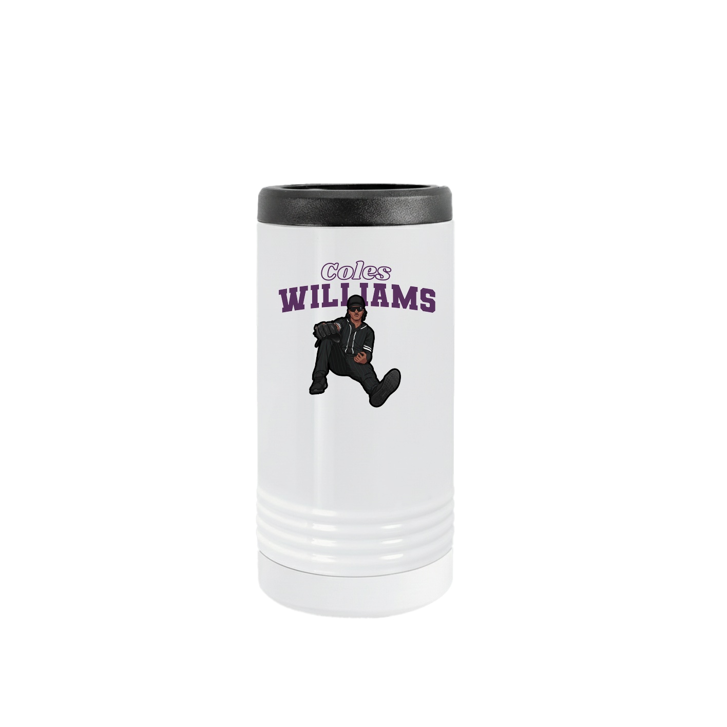 Slim Beverage Holder — Name Arch in White