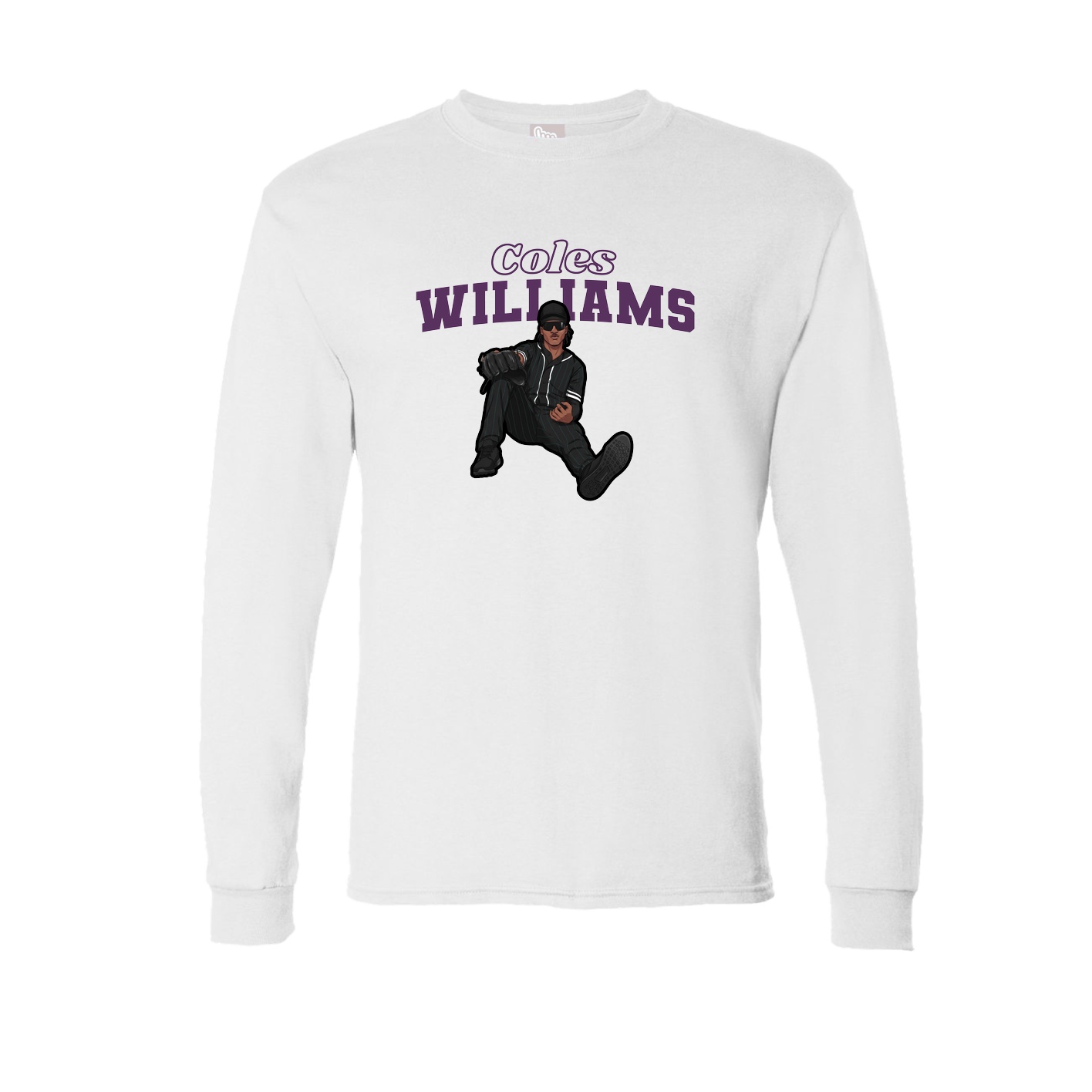 Long Sleeve Tee — Name Arch in White